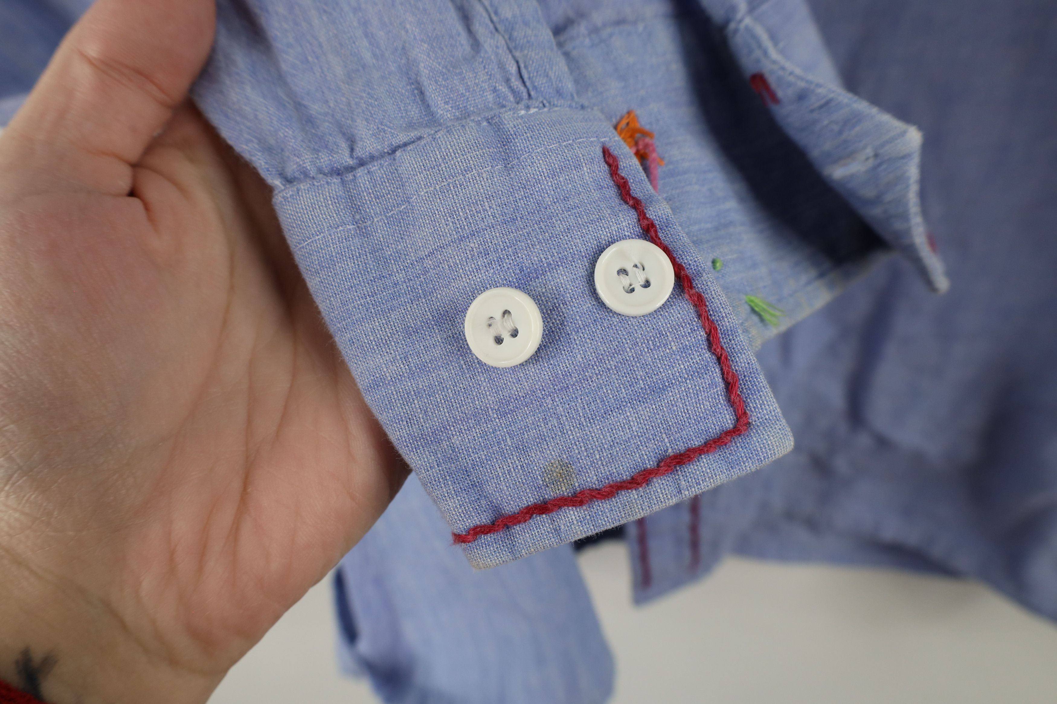 Vintage Vintage 70s Boho Chic Embroidered Military Button Shirt Size L / US 10 / IT 46 - 8 Thumbnail