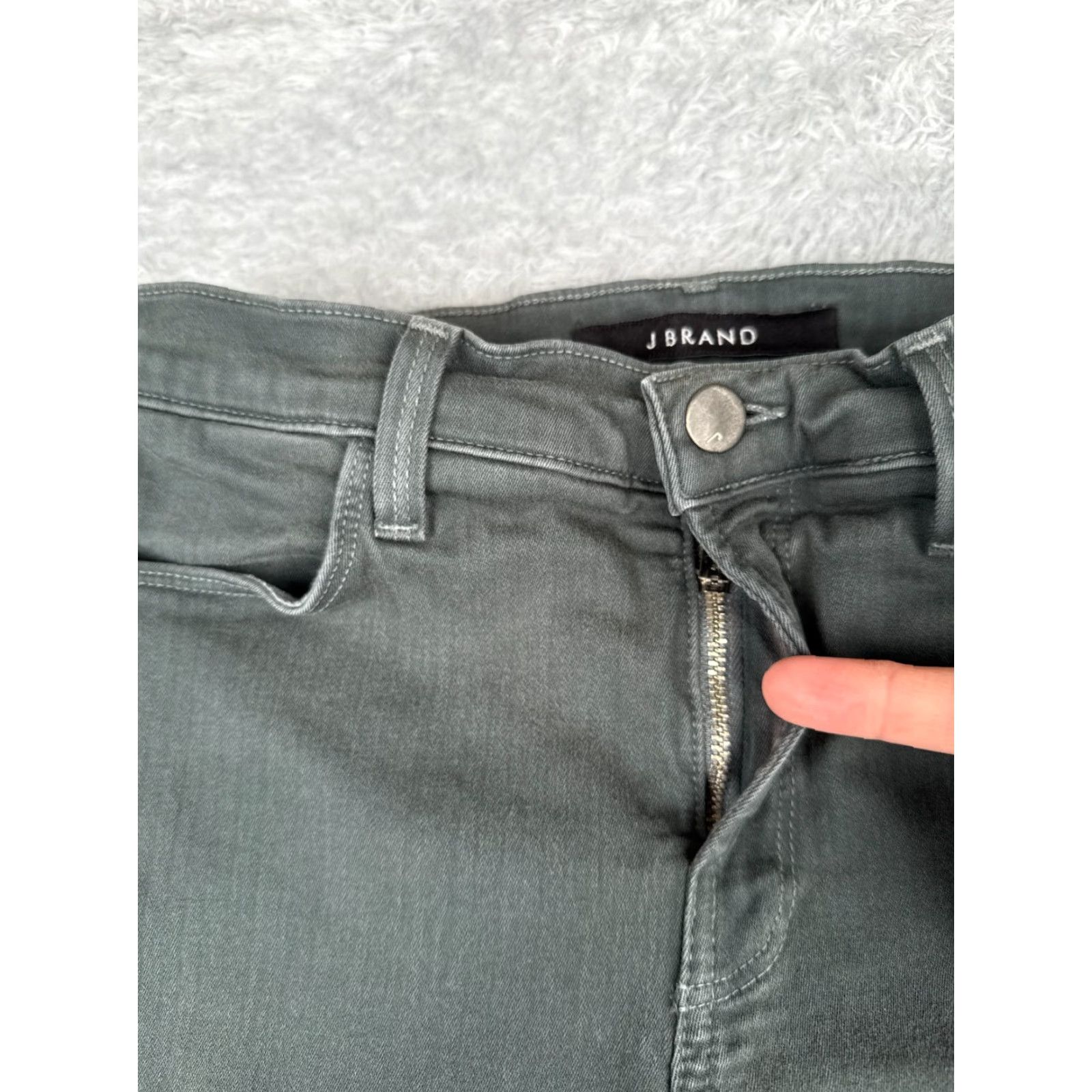 J Brand JBrand Jeans Womnens 25 Gray Green Denim Skinny Cotton Blend Mid Rise 25x29 Size 42" / US 20 - 5 Thumbnail