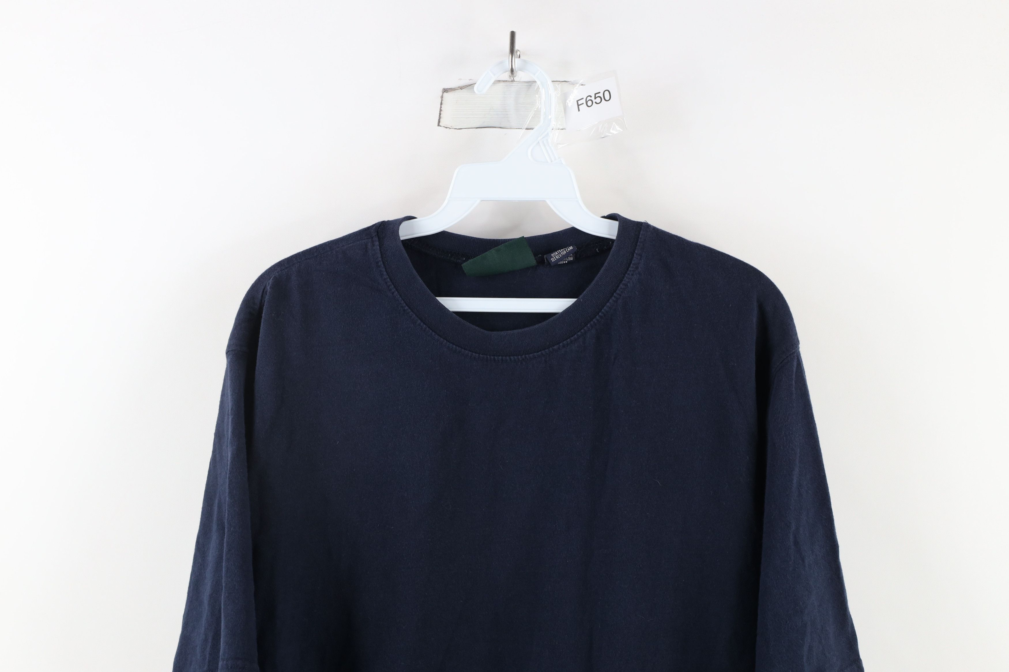 Vintage Vintage 90s Streetwear Heavyweight Cotton T-Shirt Blue Size US L / EU 52-54 / 3 - 2 Thumbnail