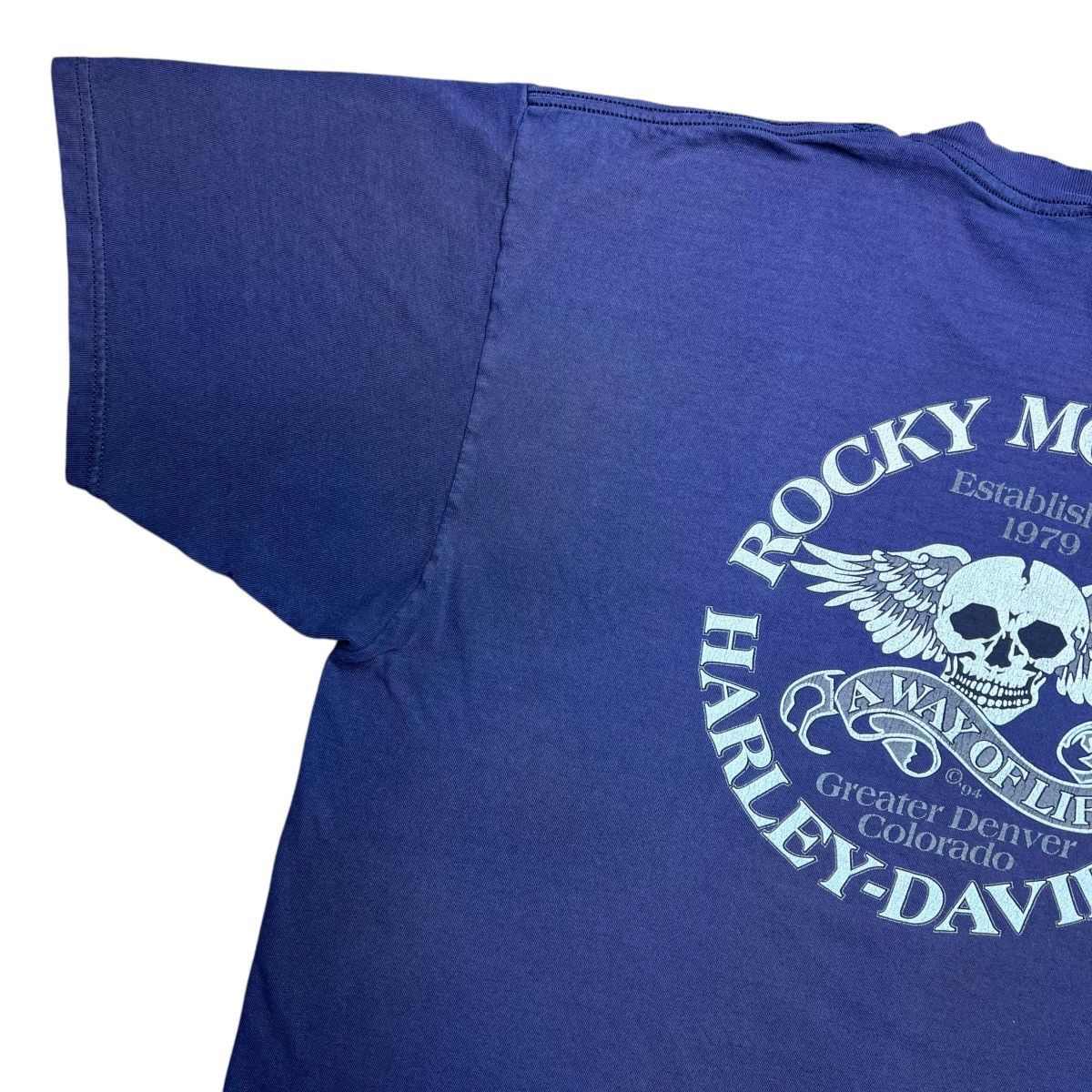 Harley Davidson × Vintage 2002 Harley Davidson Tribal Print Rocky Mountain Denver Tee Size US XXL / EU 58 / 5 - 12 Thumbnail