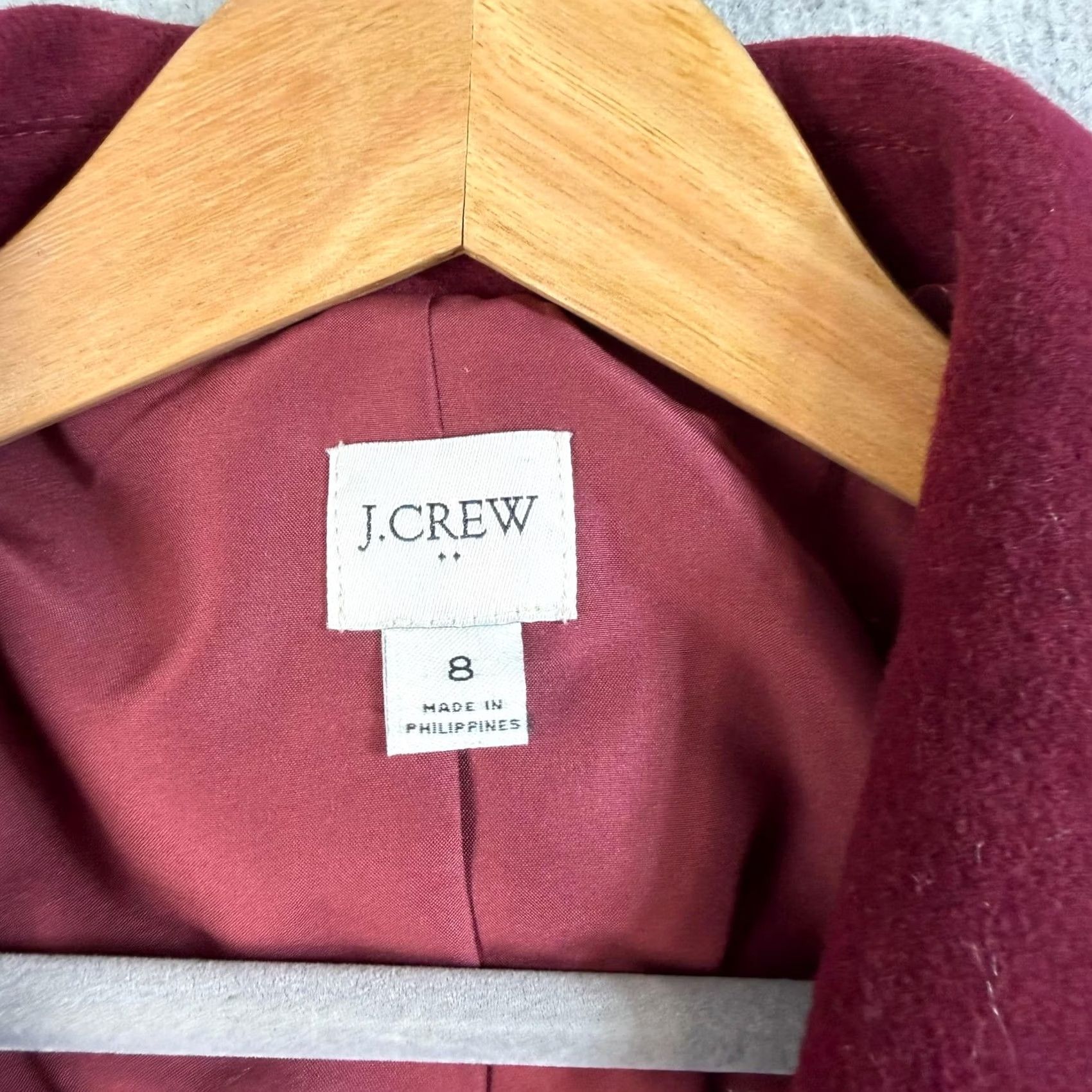 J.Crew J.CREW Overcoat Women 8 Red Wool Blend Long Belted Winter Coat Heritage Academia Size M / US 6-8 / IT 42-44 - 3 Thumbnail