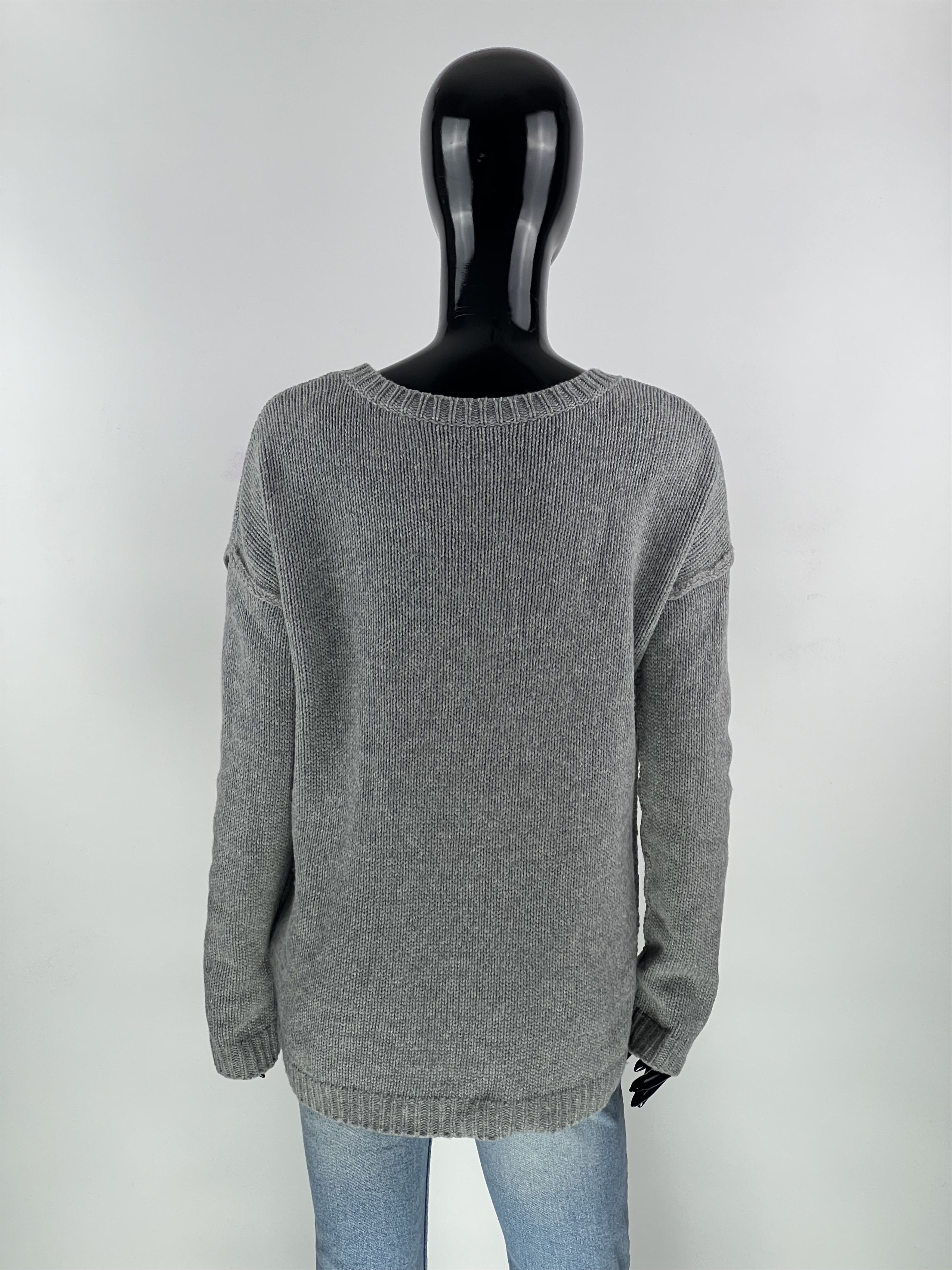 Designer Set Women's Gray Wool Cashmere Sweater Size IT42 Size M / US 6-8 / IT 42-44 - 3 Thumbnail