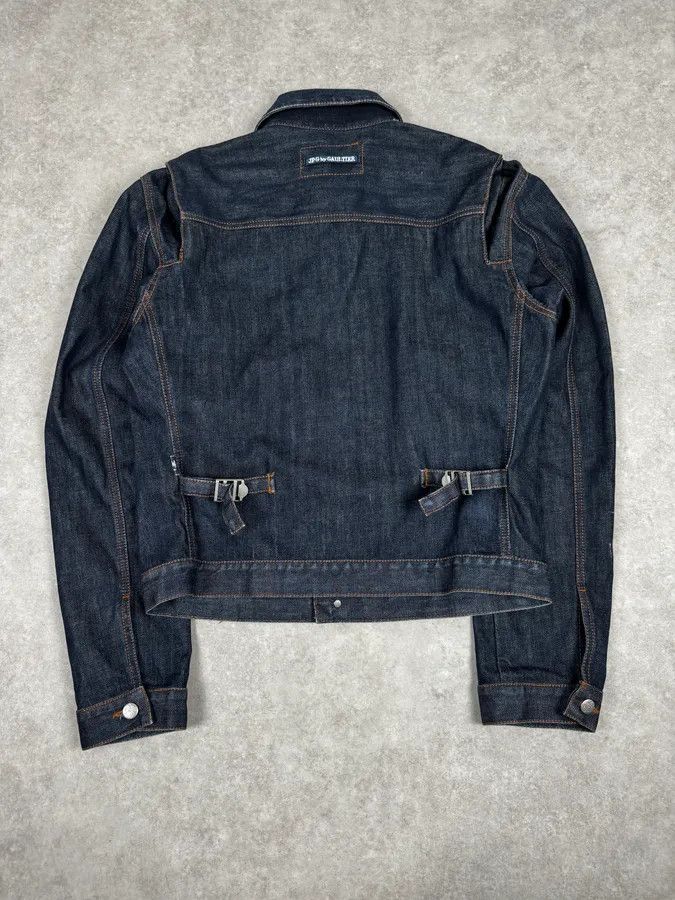 Jean Paul Gaultier 2000s Jean Paul Gaultier Navy Brut Denim Elastic Jacket Size US M / EU 48-50 / 2 - 4 Thumbnail