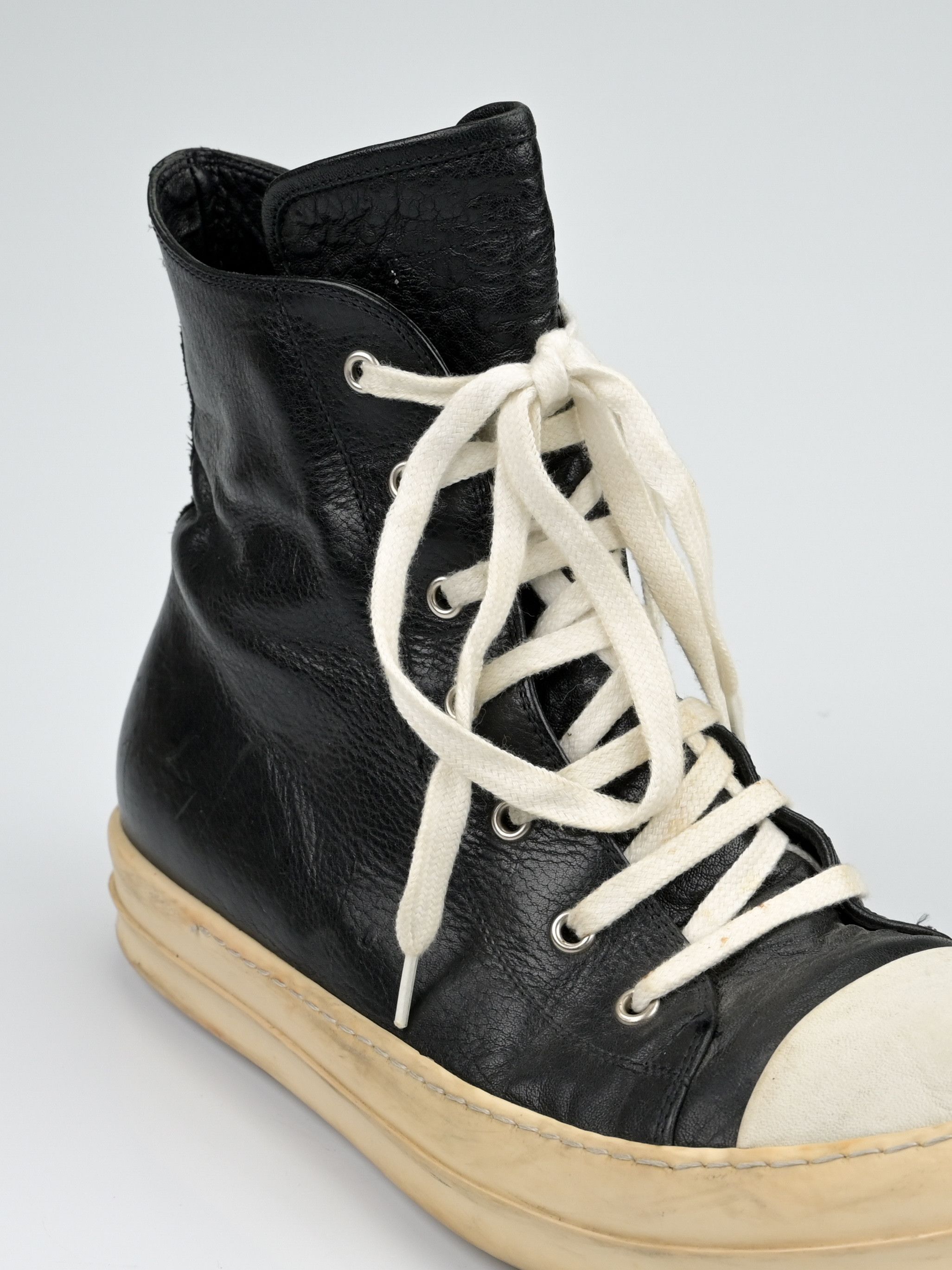 Rick Owens Mainline Leather High Top Ramones Size US 11 / EU 44 - 13 Thumbnail