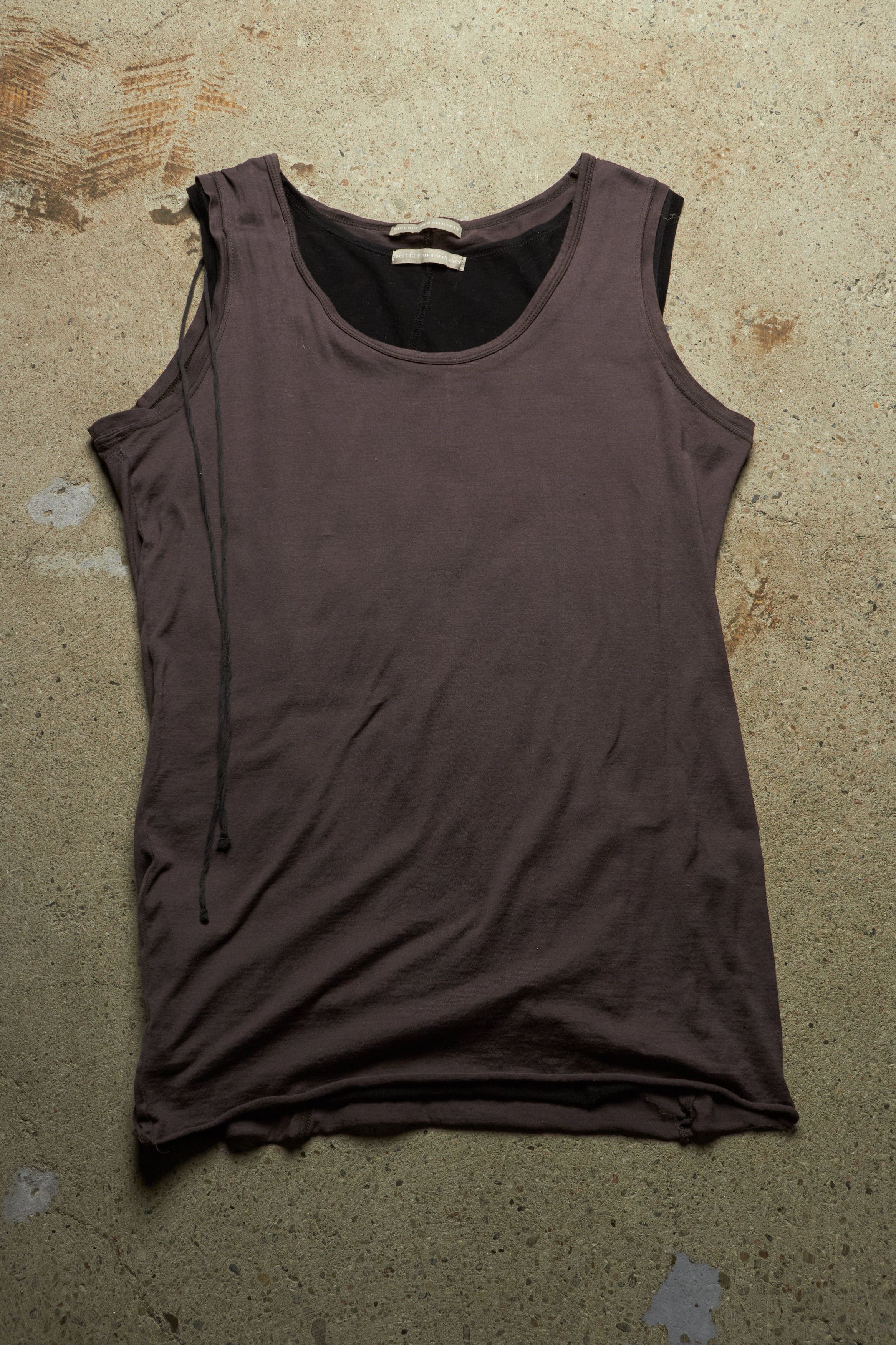 Diet Butcher Slim Skin Double Layered Asymmetrical Cotton Tank Top Size US S / EU 44-46 / 1 - 1 Thumbnail