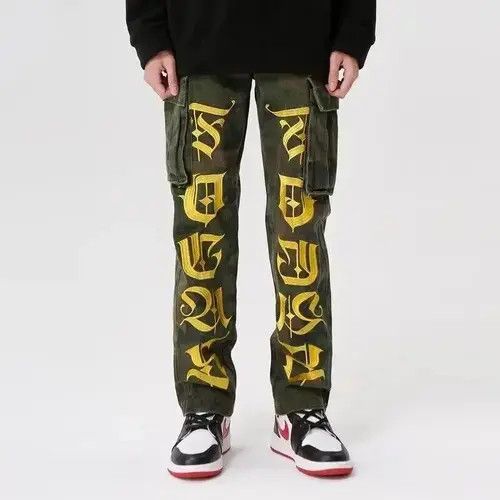 Jean Letters Cargo Stacked Denim Jeans Camouflage Size US 30 / EU 46 - 4 Thumbnail