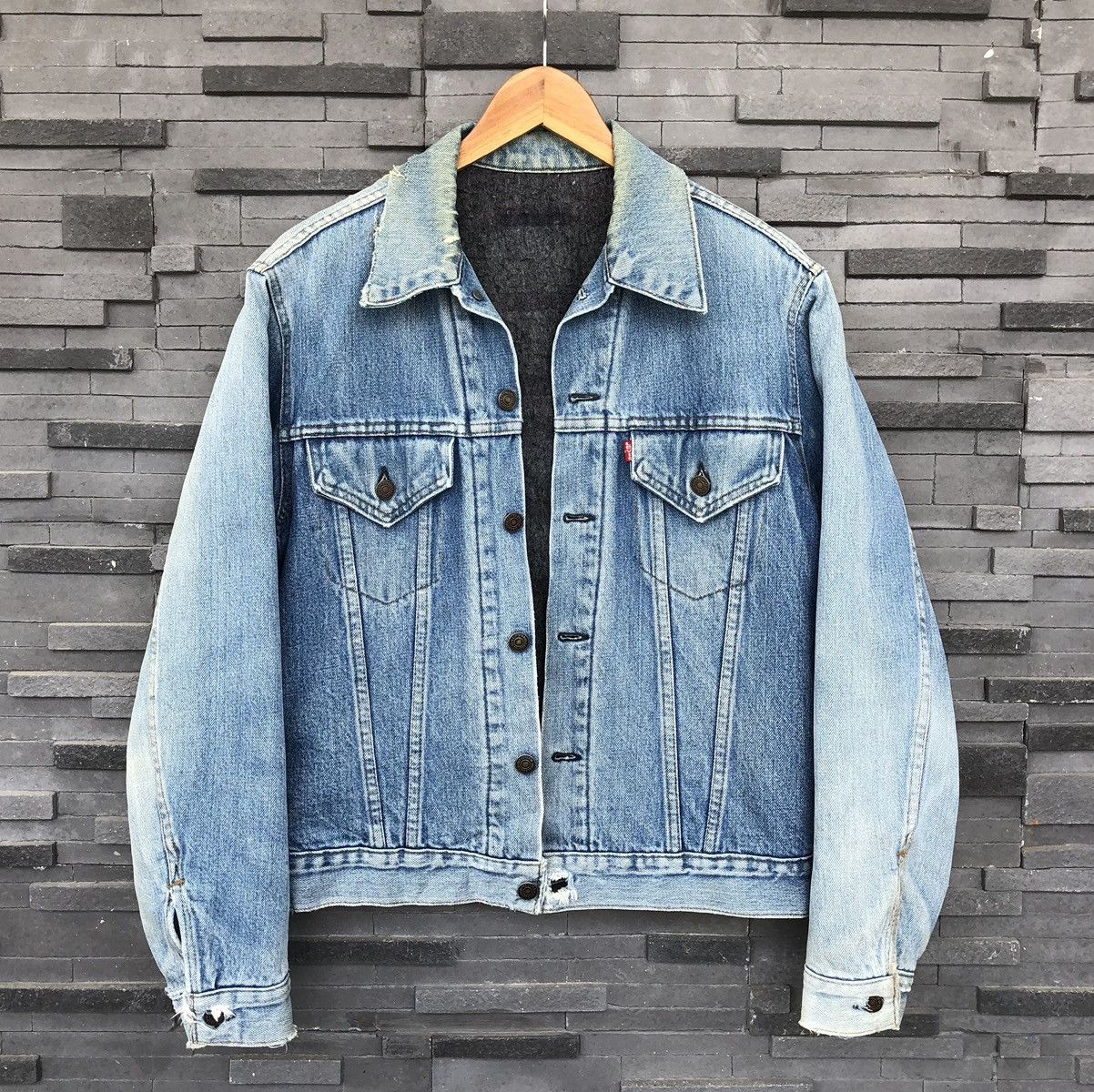 Levi's Vintage Clothing Vintage 70s Levis Blanket Thrashed Faded Trucker Jacket Size US M / EU 48-50 / 2 - 8 Thumbnail