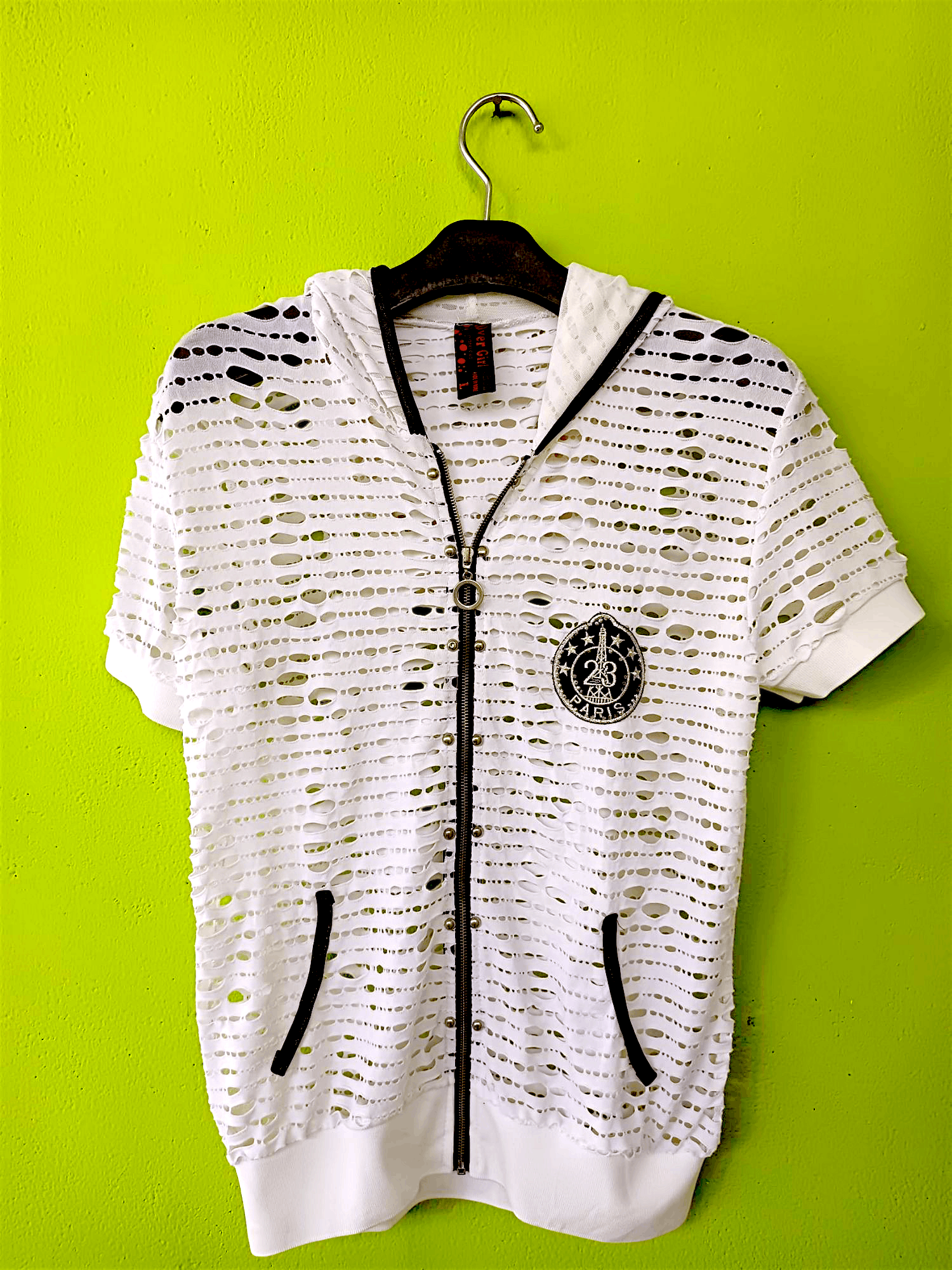 Other Distressed Shirt punk style OVER GIRL Mesh Zip Hoodie Size US L / EU 52-54 / 3 - 12 Thumbnail