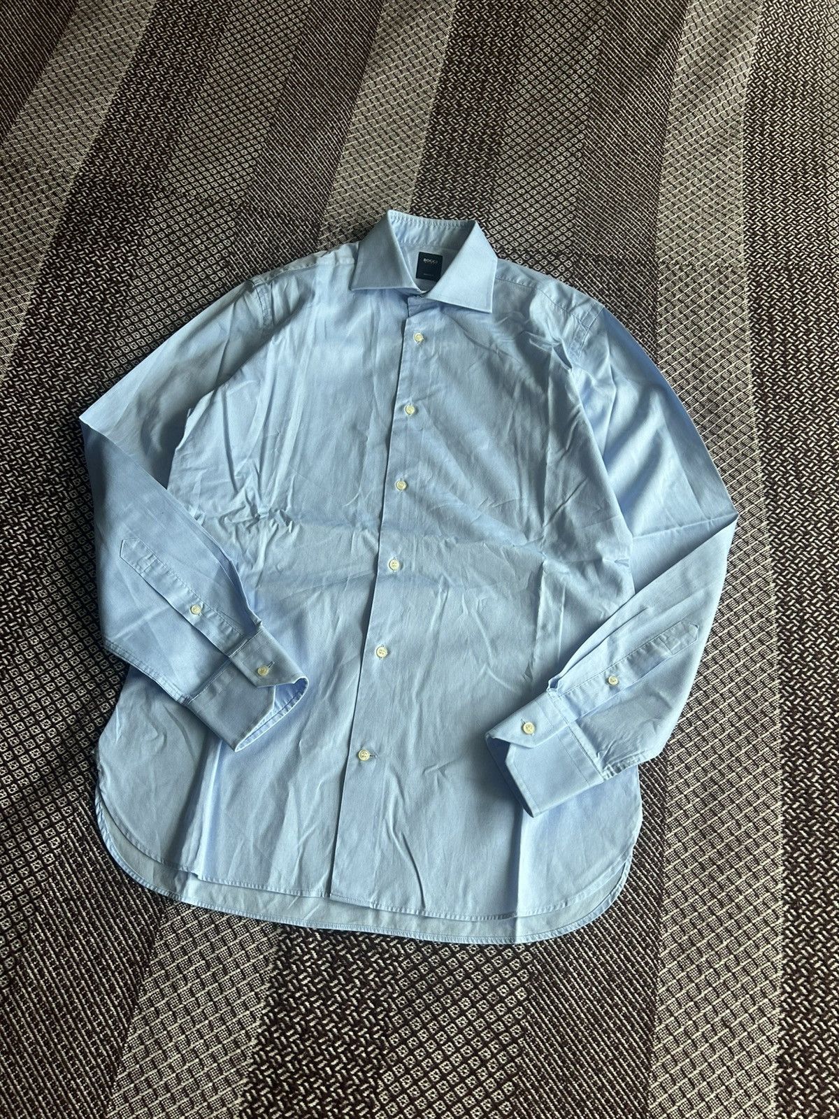 Boggi Boggi Milano Regular Fit Mens Blue Shirt Solid Style Size M Size US M / EU 48-50 / 2 - 5 Thumbnail