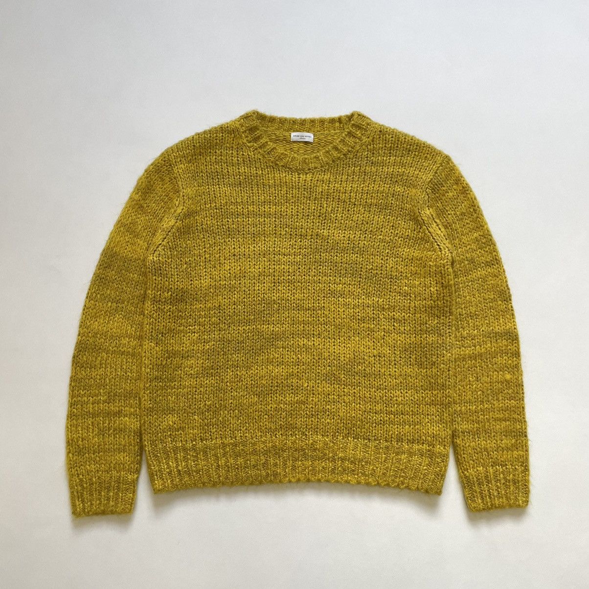Dries Van Noten Mustard Yellow Boxy Mohair Sweater Size US M / EU 48-50 / 2 - 12 Thumbnail