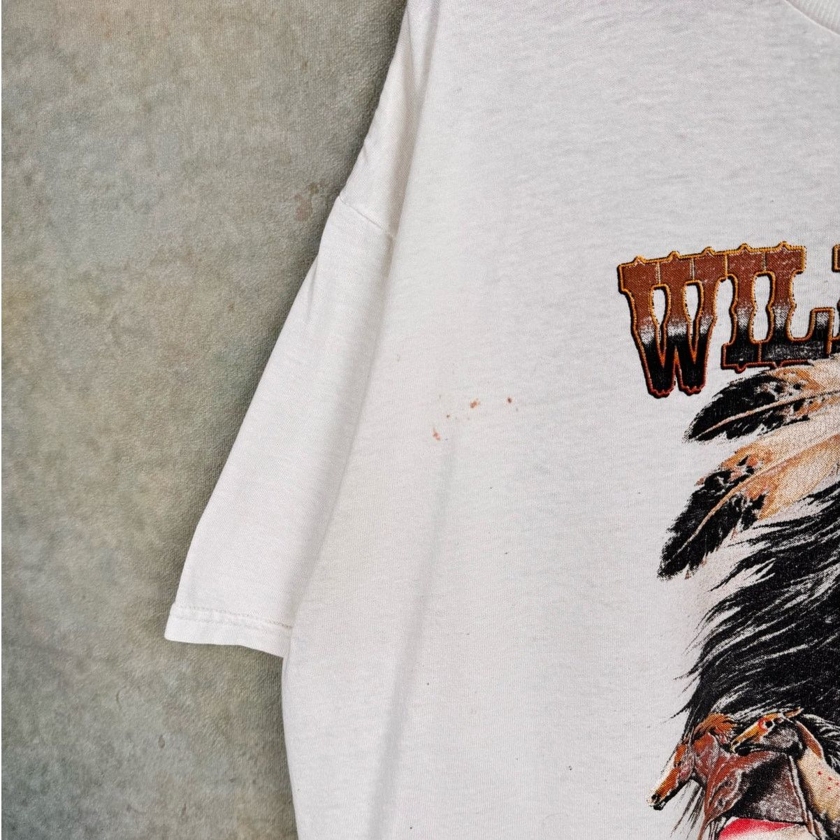 Vintage VTG Wild as the Wind Native T Shirt Sz XL White Horses Size US XL / EU 56 / 4 - 7 Thumbnail