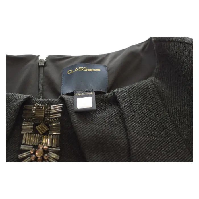 Roberto Cavalli Class Roberto Cavalli Anthracite Gray Wool Long Sleeve Knee Size L / US 10 / IT 46 - 3 Thumbnail
