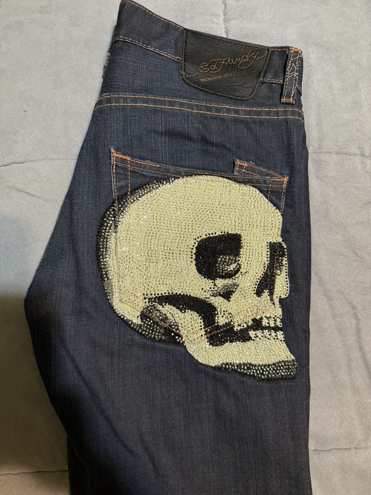 Ed Hardy Y2k vintage christian audigier ed hardy crystal denim Size US 31 - 1 Thumbnail
