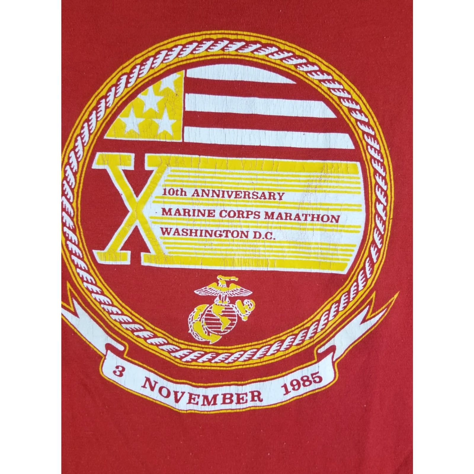 Vintage VINTAGE US MARINE CORP USMC 10TH MARATHON RED THIN SINGLE STITCH T-SHIRT M Shirt Men Red 85' Retro USA Marine Boys Girls Mens Womens Size US M / EU 48-50 / 2 - 2 Thumbnail