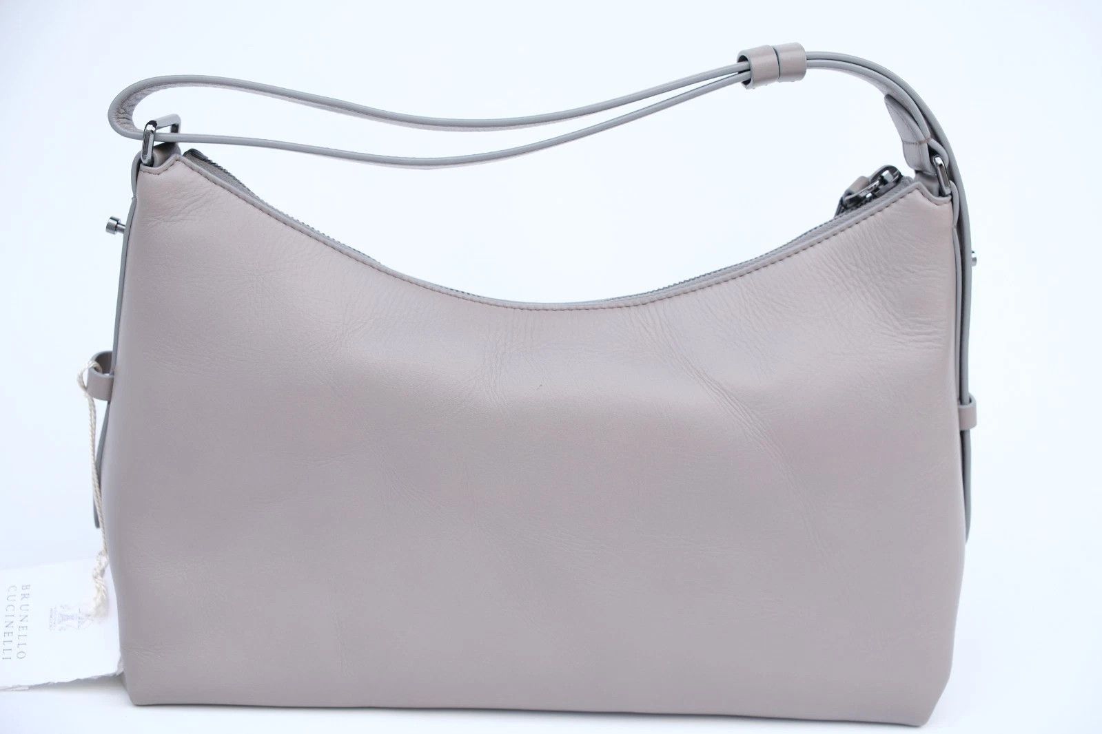 Brunello Cucinelli New Brunello Cucinelli Beige Leather Hobo Shoulder Bag Size ONE SIZE - 1 Thumbnail