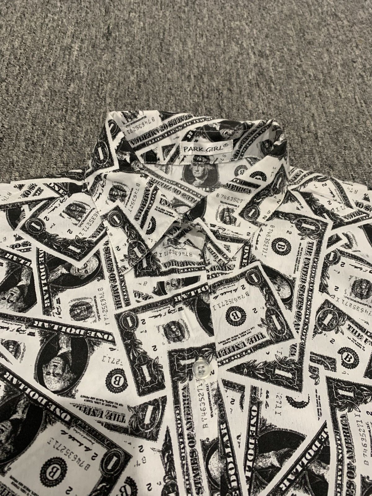Japanese Brand Park Girl A stack of Dollar Bills Full Print Balloon Shirt Size XL / US 12-14 / IT 48-50 - 2 Thumbnail