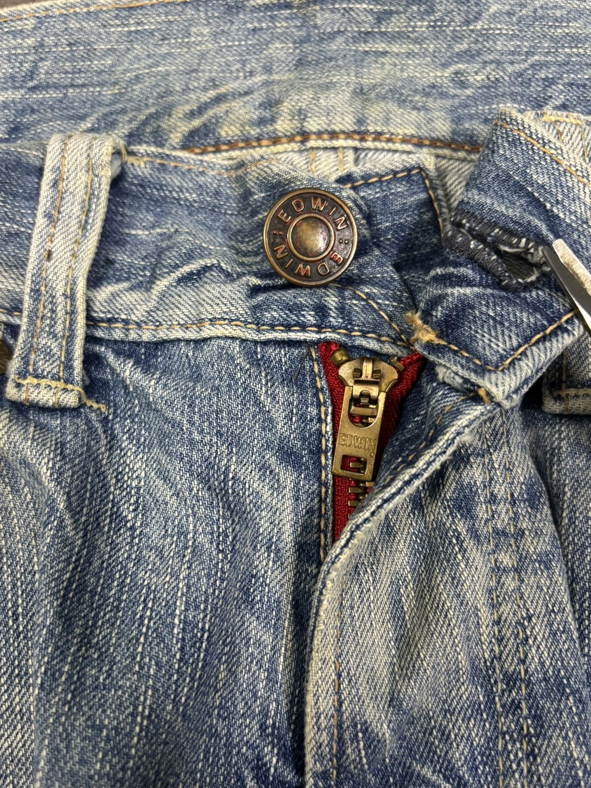 Edwin Edwin 503 Blue Trip Paint Splatter Distressed Grunge Jeans Size US 32 / EU 48 - 18 Thumbnail