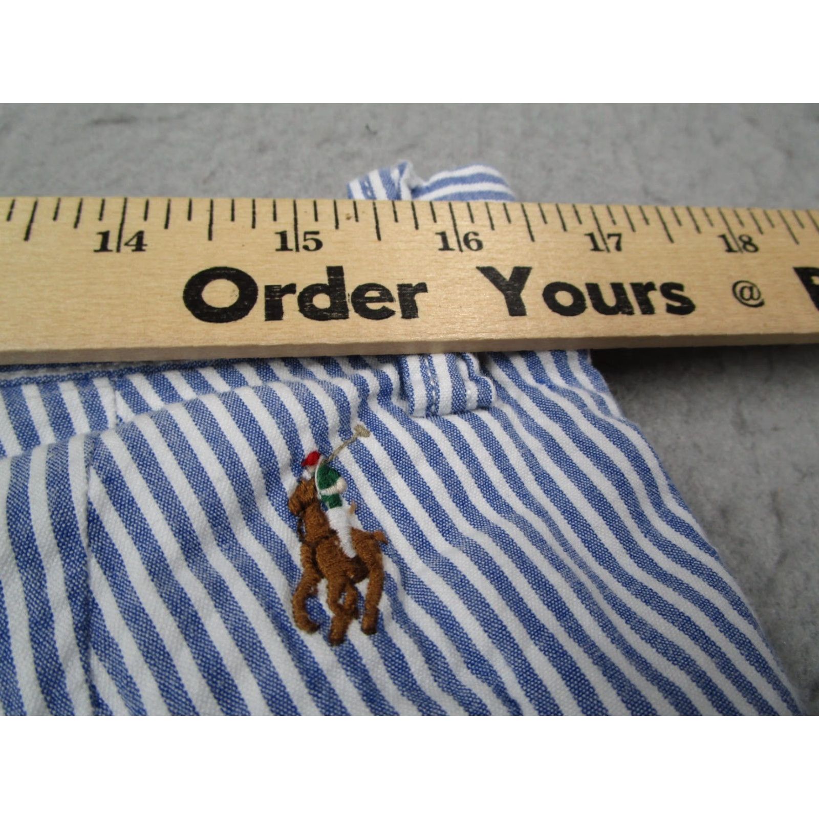Polo Ralph Lauren VINTAGE Polo Ralph Lauren Shorts Men 32 Chino Blue Seersucker Classic Golf Casual Size US XS / EU 42 / 0 - 7 Thumbnail