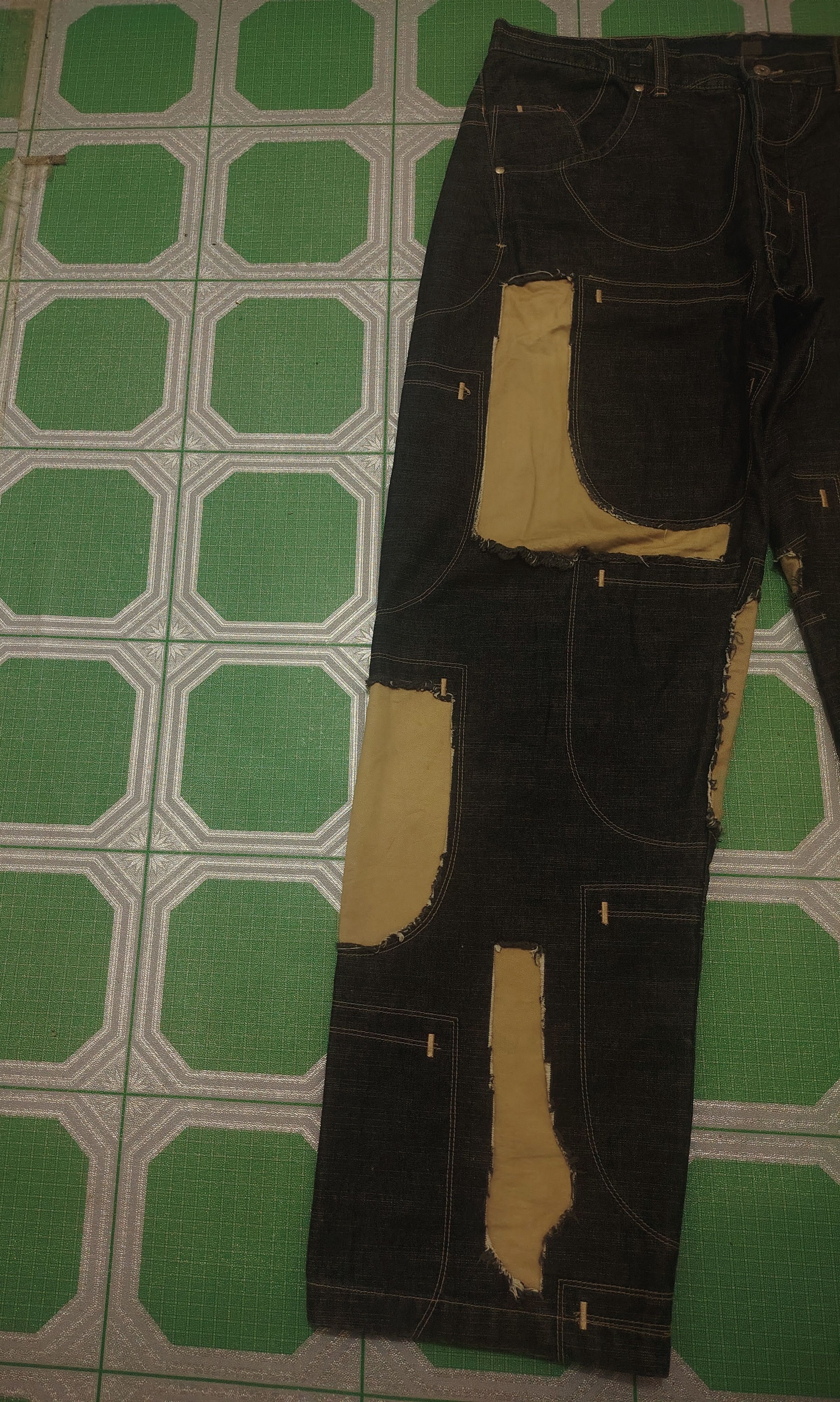 Who Decides War Rare!!! Marithe Francois Girbaud Patchwork Baggy Pants Jeans Size US 38 / EU 54 - 10 Thumbnail