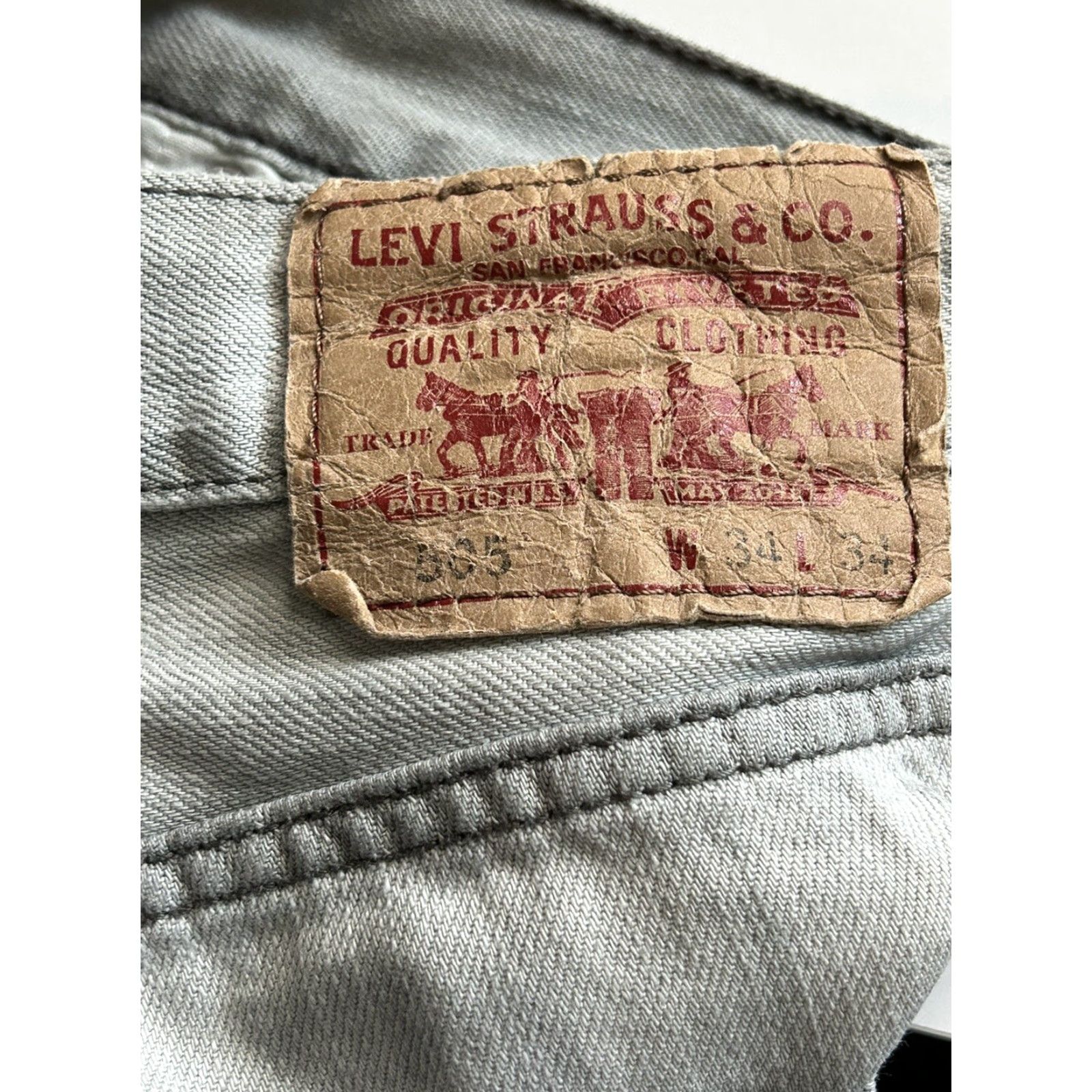 Levi's Levi's 505 Jeans Mens Straight Fit Gray 5-Pocket Denim sz 34x34 Medium Wash Jeans Regular Mens Size US 34 / EU 50 - 5 Thumbnail