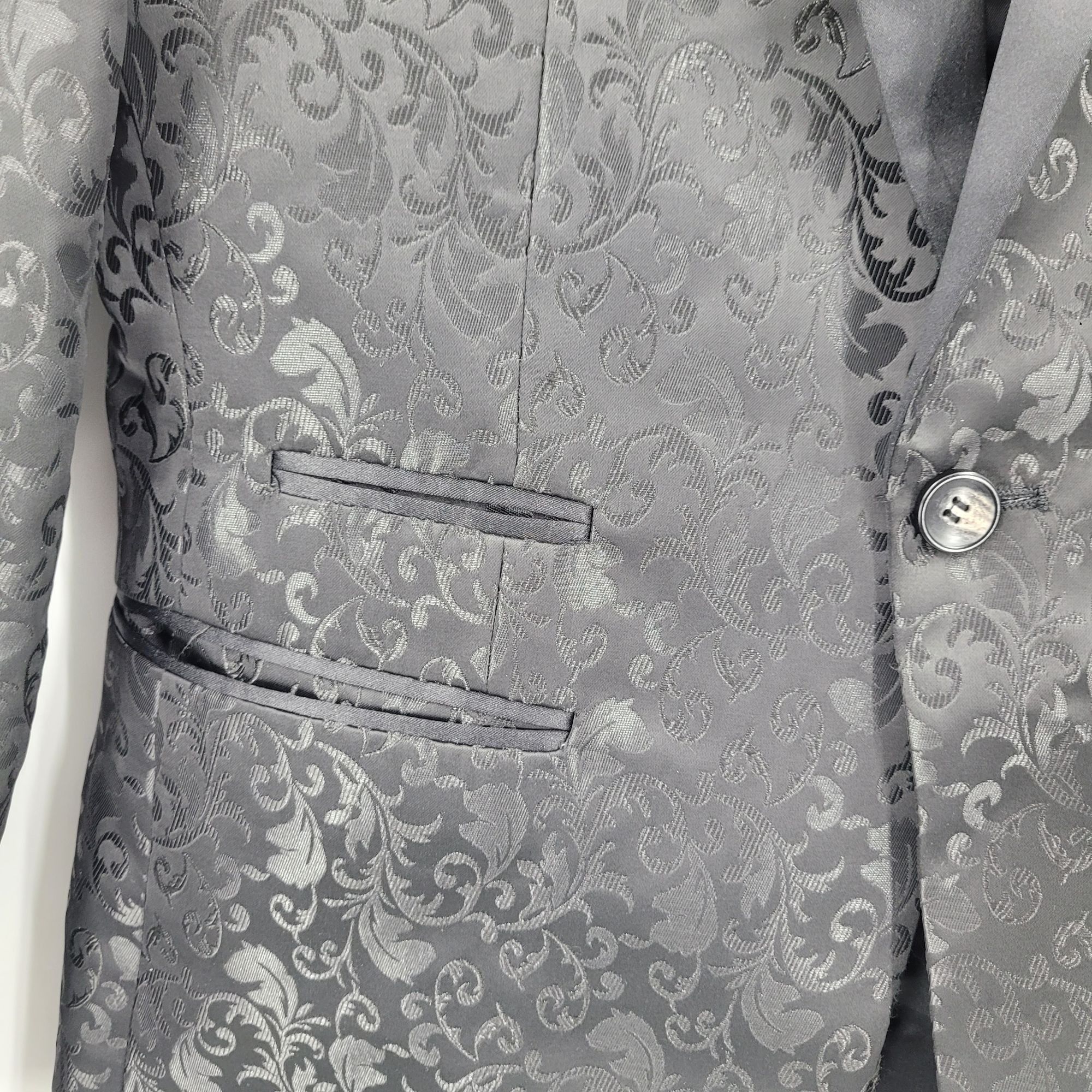 Designer Avanti Milano Paisley Black Jacquard Tuxedo Jacket L Satin S Size L / US 10 / IT 46 - 7 Thumbnail