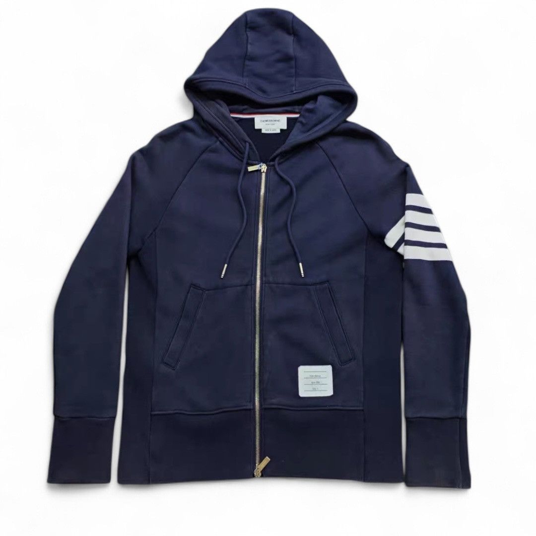 Thom Browne Thom Browne Classic 4-Bar Hoodie Navy Sz 2 Size US S / EU 44-46 / 1 - 1 Thumbnail