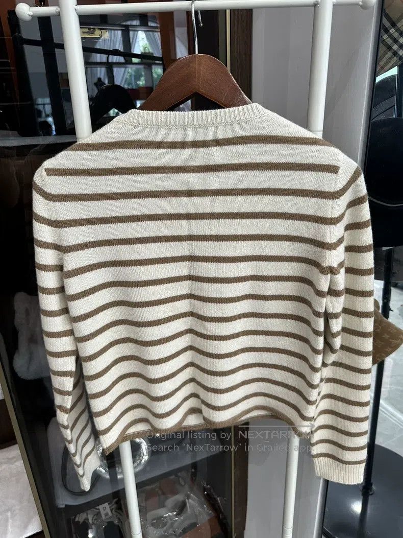 Valentino Valentino White gold sequin striped mother-of-the-row swea Size S / US 4 / IT 40 - 2 Thumbnail