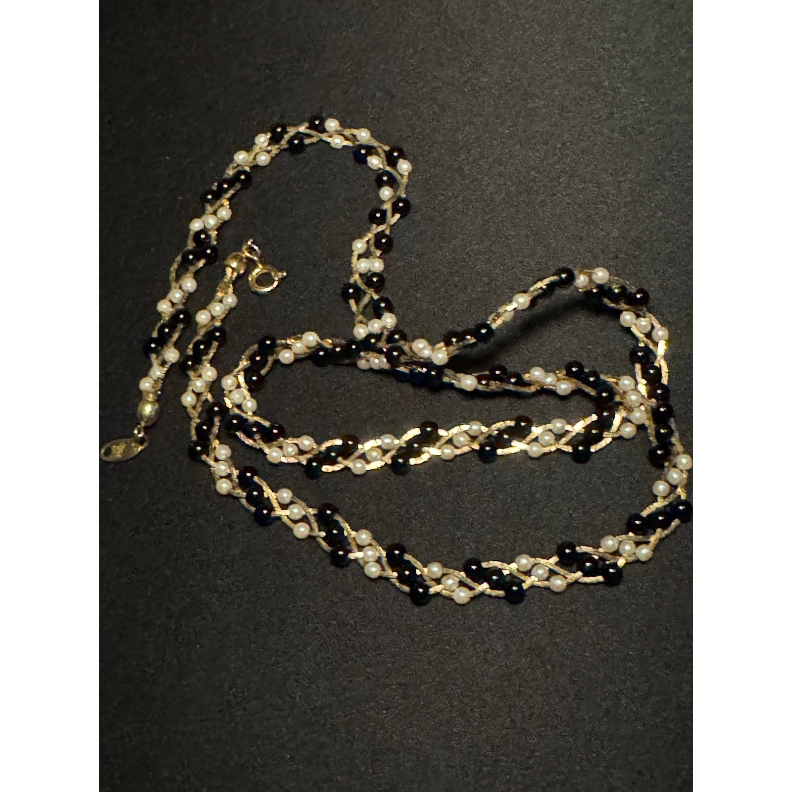 Other Vintage Trifari Gold Tone Black White Beads 23in Necklace Size ONE SIZE - 1 Thumbnail