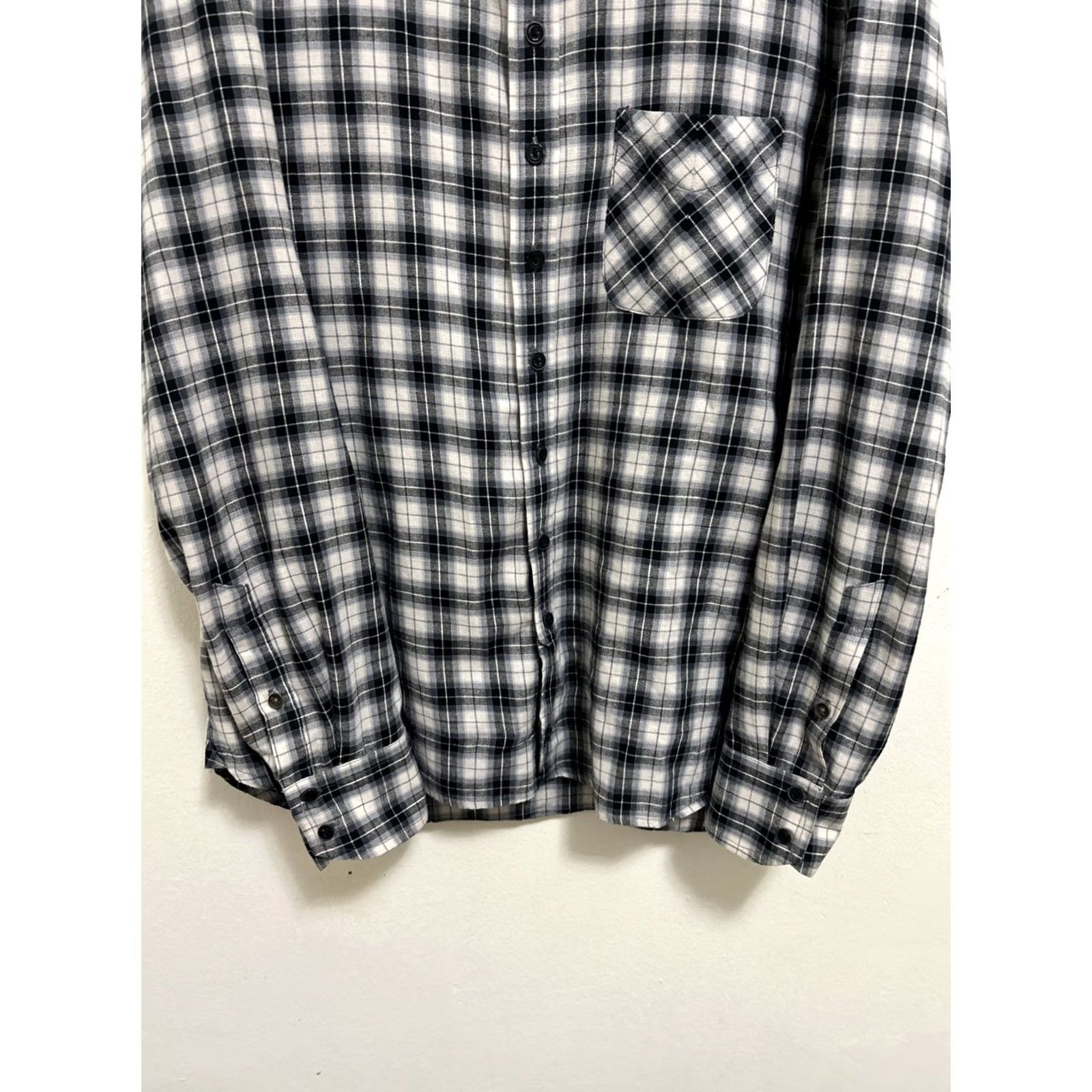 Rag & Bone Rag & Bone Shirt Mens M White Black Tailored Workwear Plaid Flannel Button Up Size US M / EU 48-50 / 2 - 3 Thumbnail