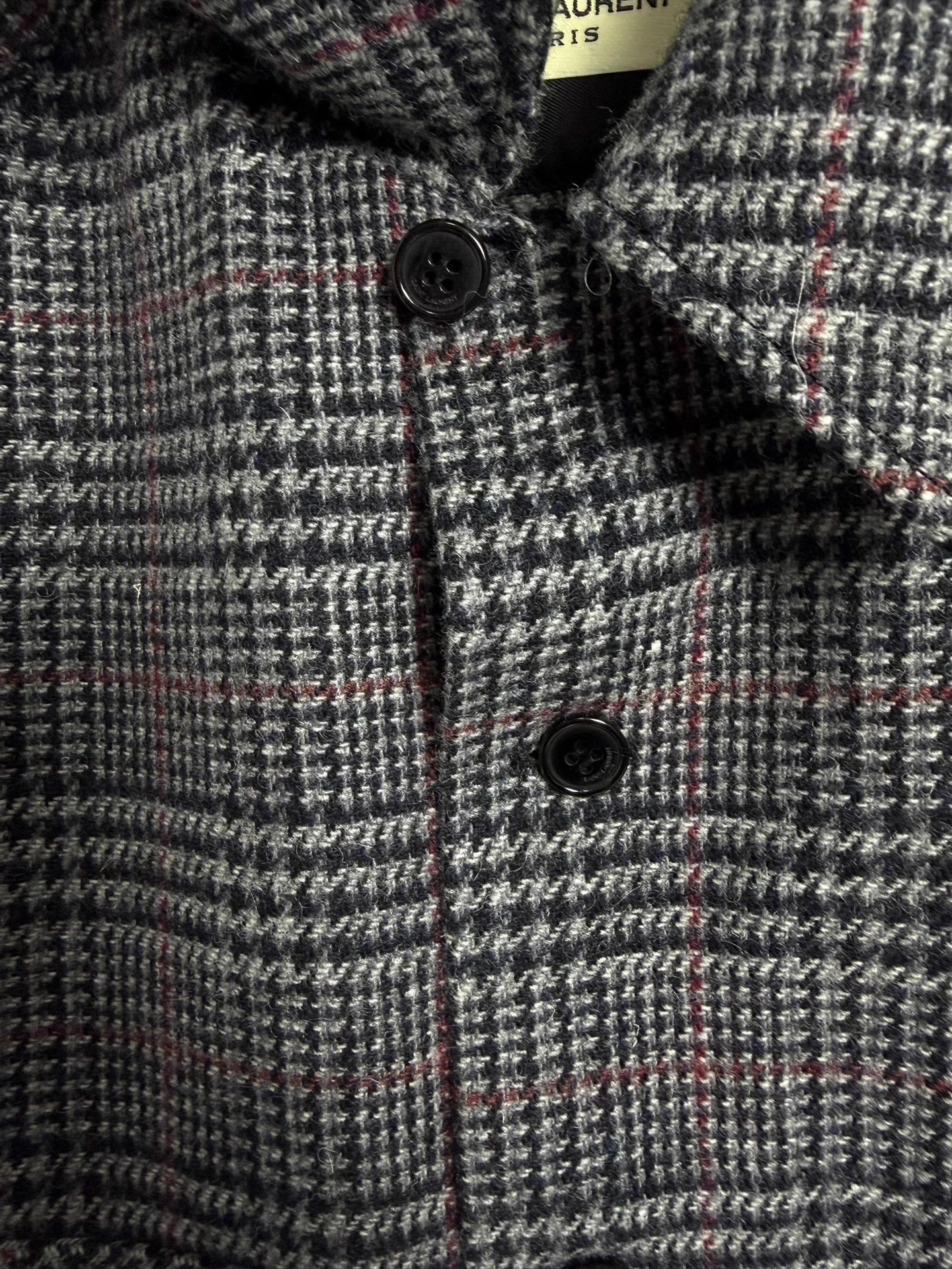 Saint Laurent Paris SLP 16FW Hedi POW Check Wool Overshirt Sample S Size US S / EU 44-46 / 1 - 3 Thumbnail