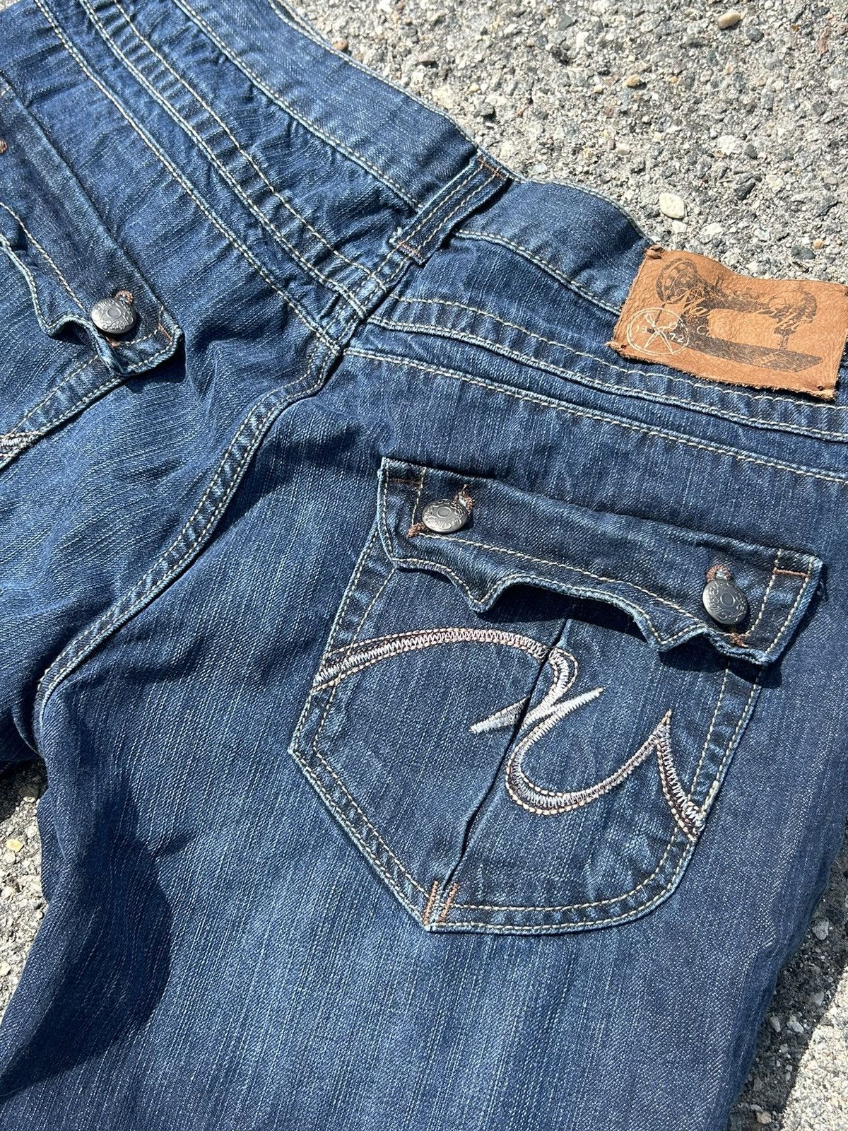 Marc Ecko Marc Eckō 70’s Bootcut Embroidered Distressed Jeans Size US 36 / EU 52 - 4 Thumbnail