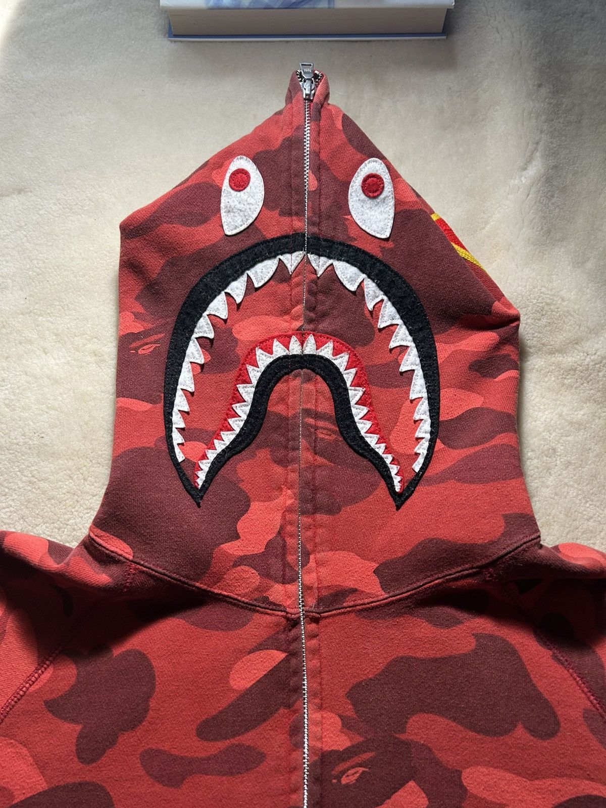 Bape BAPE PONR RED CAMO SHARK ZIP HOODIE MENS (M) Size US M / EU 48-50 / 2 - 4 Thumbnail