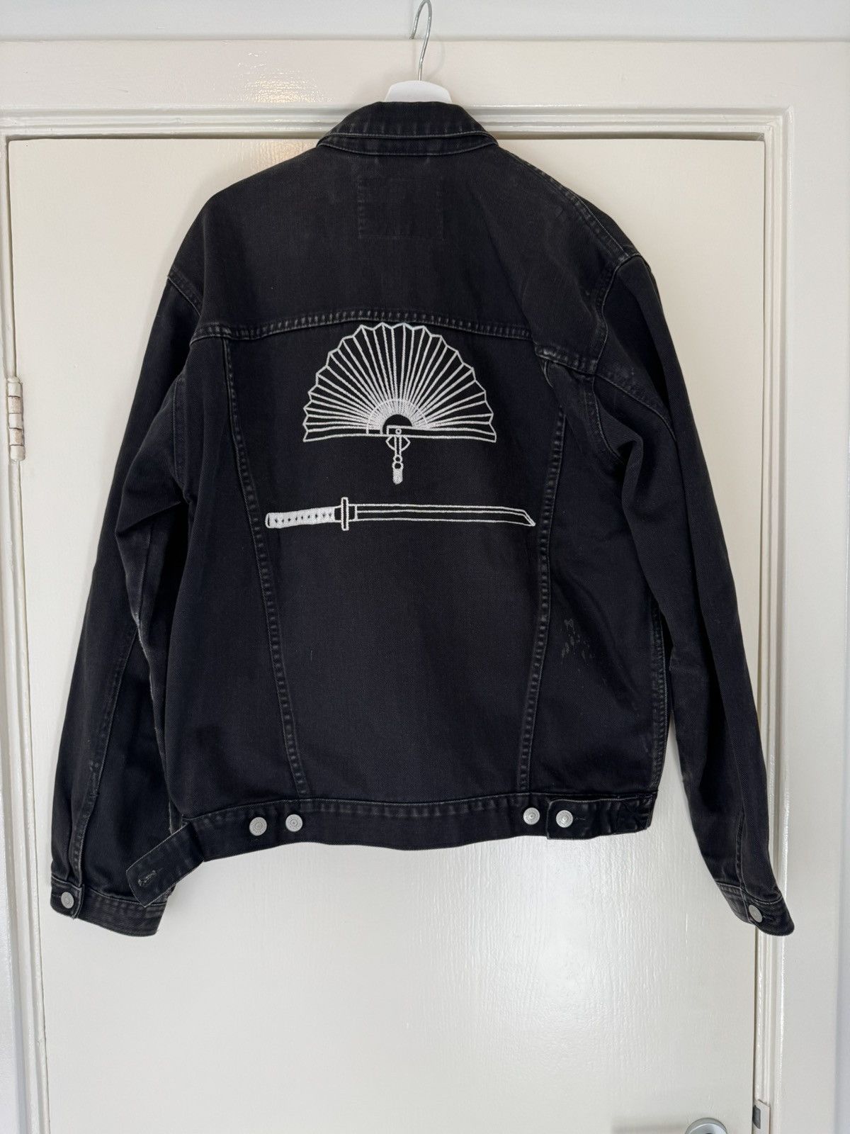 Vintage Vintage custom black denim jacket Size US L / EU 52-54 / 3 - 2 Thumbnail