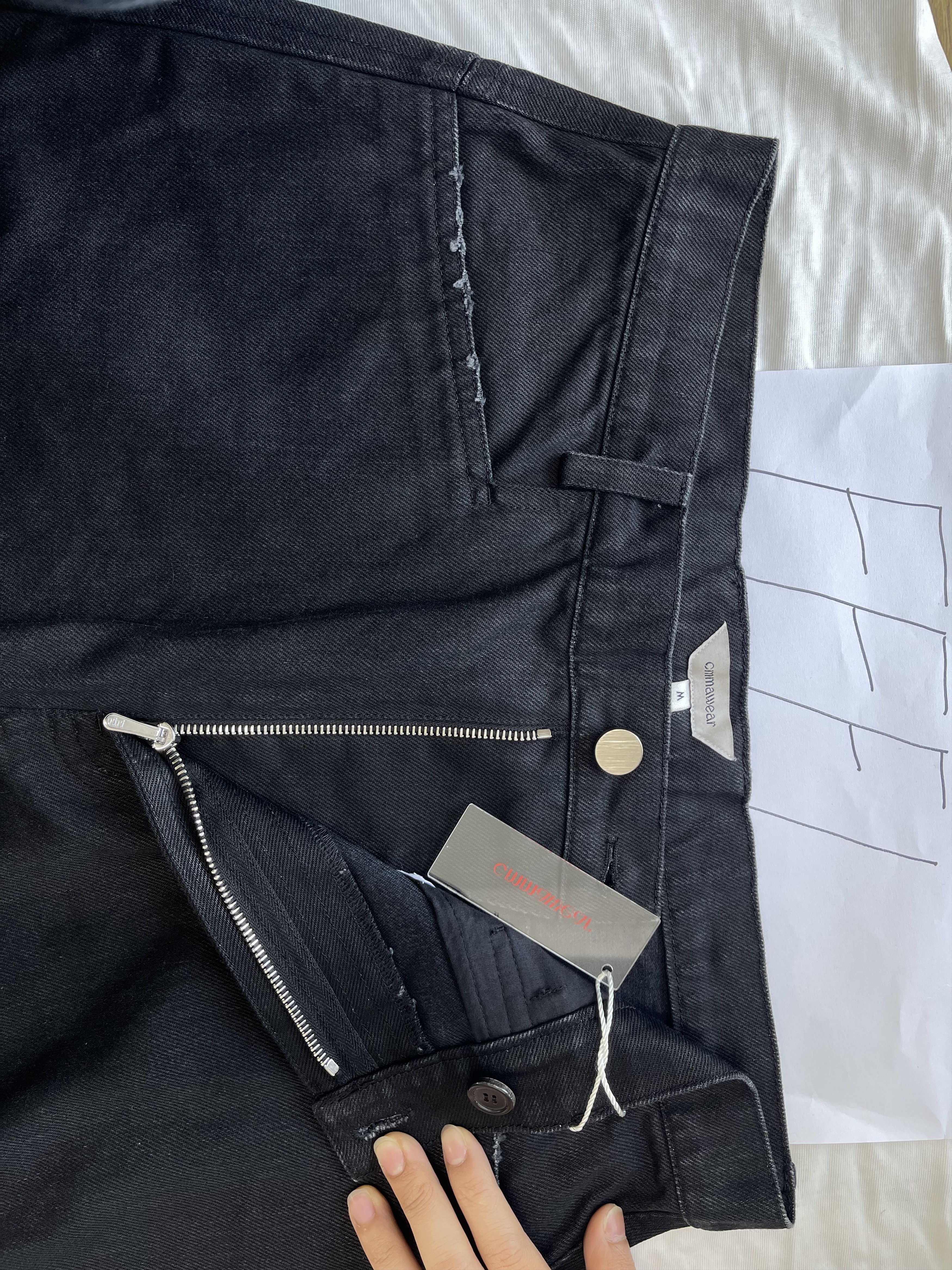 CMMAWEAR CMMAWEAR GAIA CARGO TROUSERS BLACK DENIM Size US 33 - 4 Thumbnail