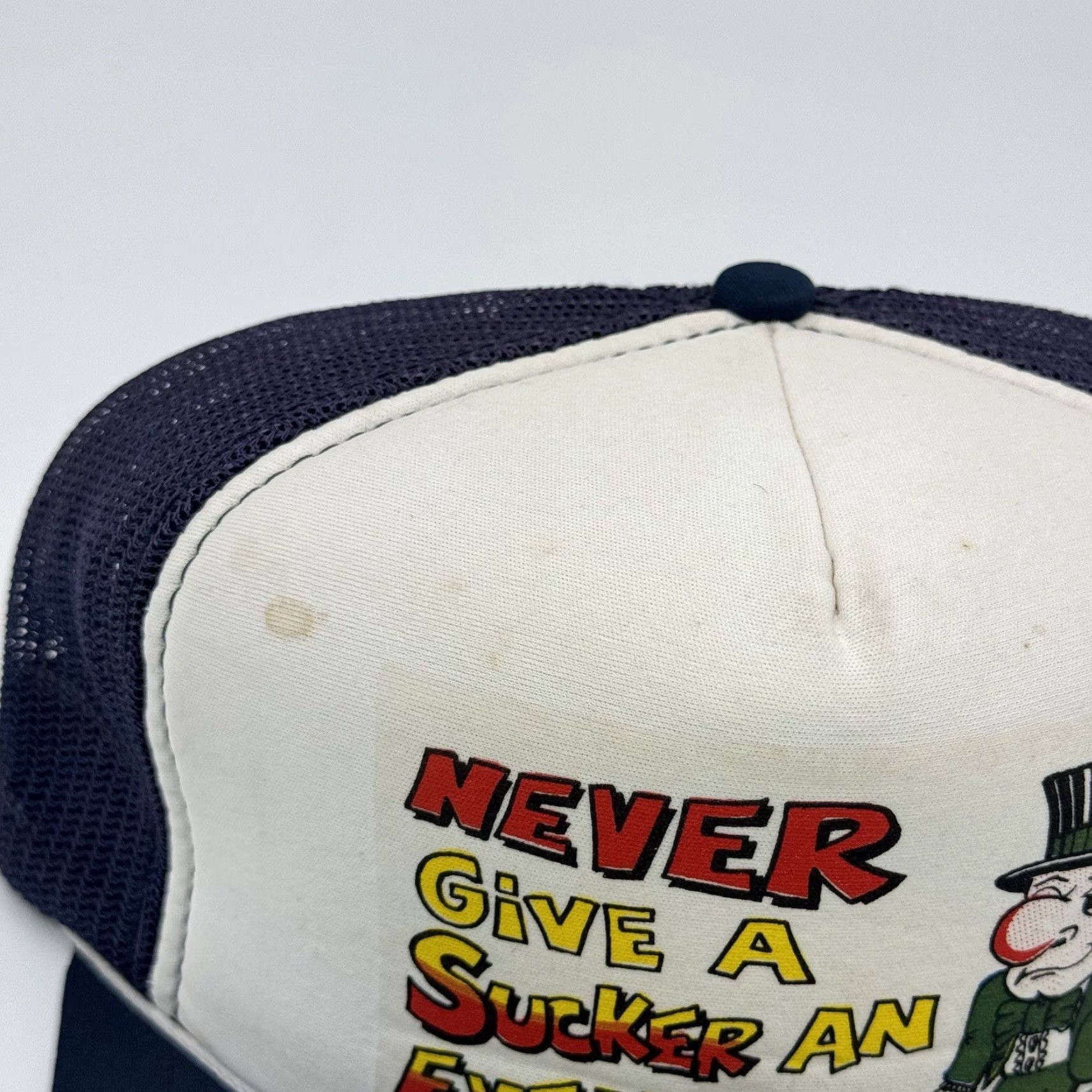 Vintage VINTAGE 80S TRUCKER HAT Adjustable Orange Polyester Men Cap USA 3 Stripe Americana Funny Gift Size ONE SIZE - 3 Thumbnail