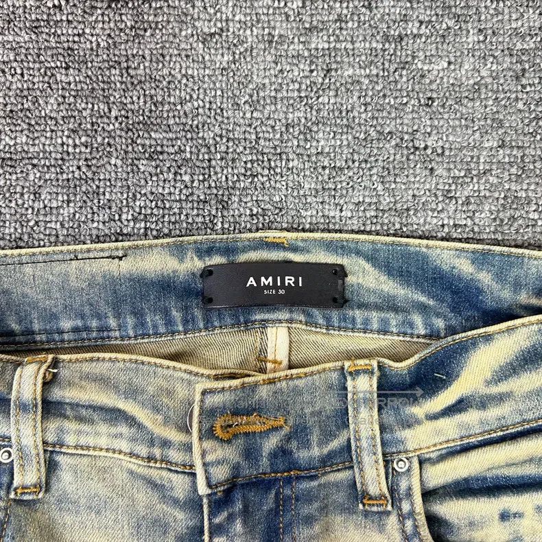 Amiri Amiri Size 30 Yellow mud cashew flower stitching jeans Size US 30 / EU 46 - 3 Thumbnail