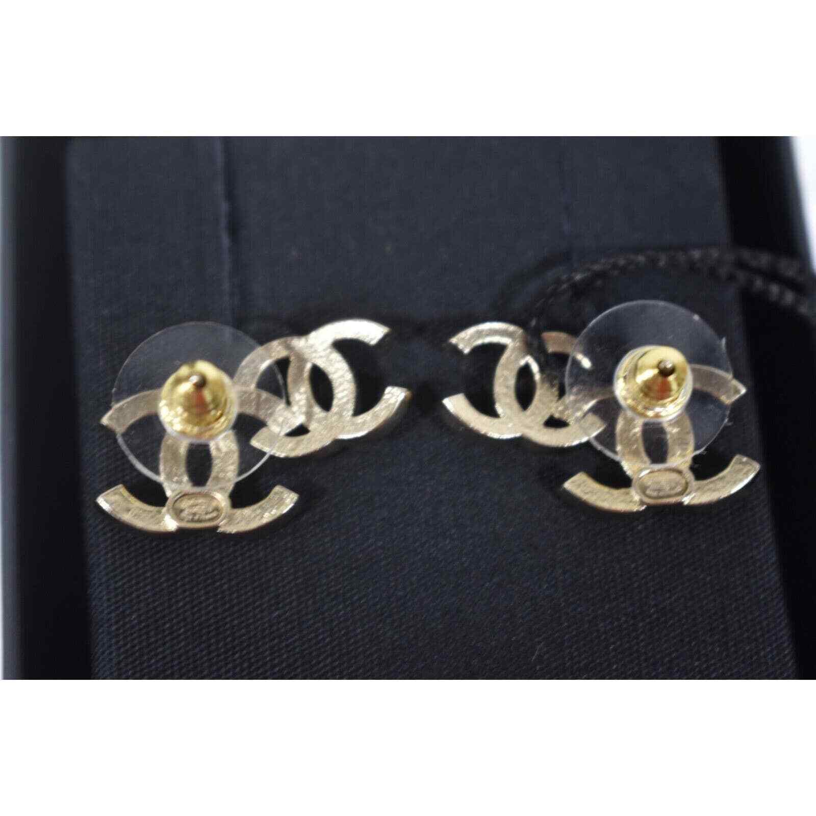 Chanel Chanel Gold Black Crystal Dangle Statement Stud Earring Size ONE SIZE - 8 Thumbnail