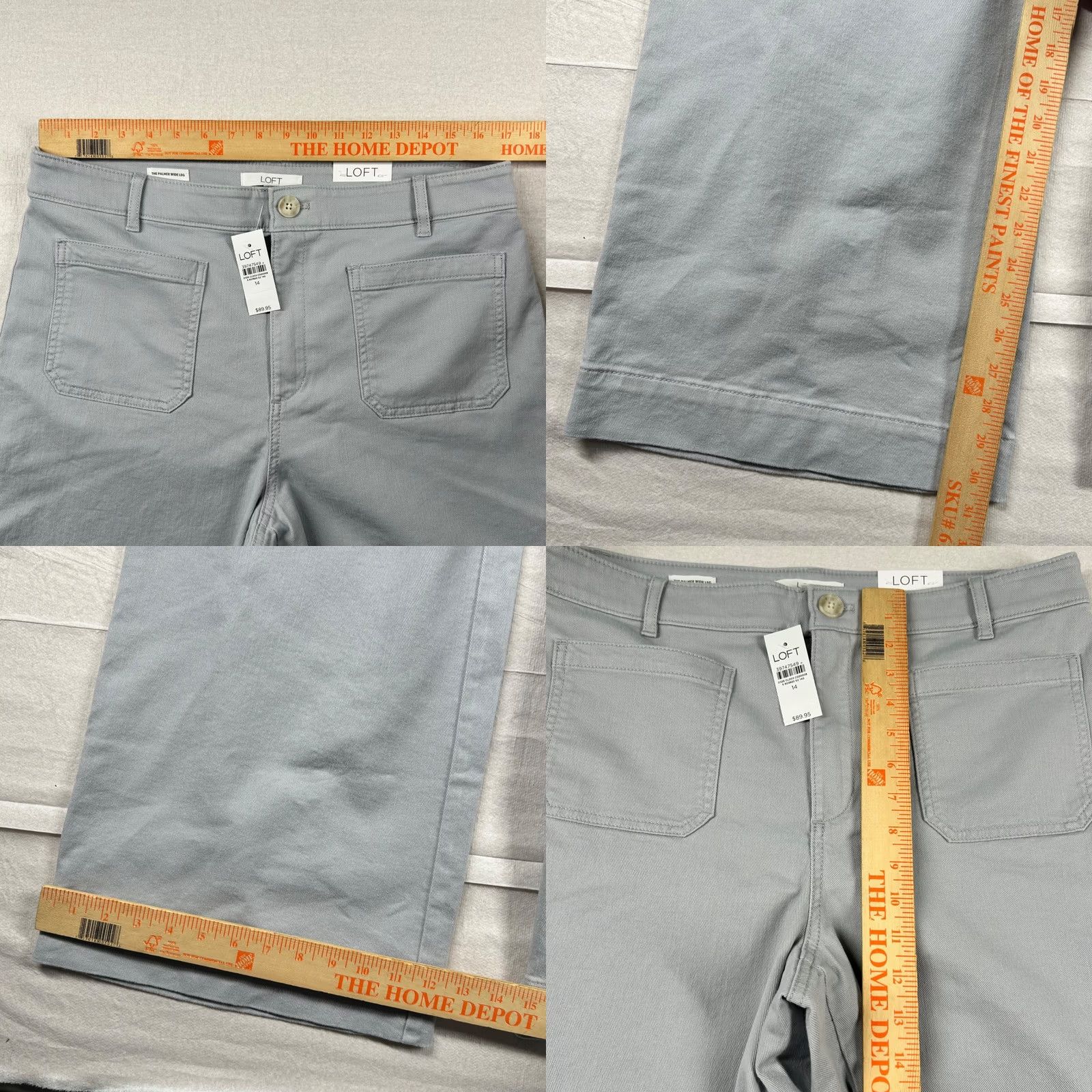 Vintage Loft Pants Womens 14 The Palmer Wide Leg High Rise Twill Gray Silver Size 36" / US 14 / IT 50 - 8 Thumbnail