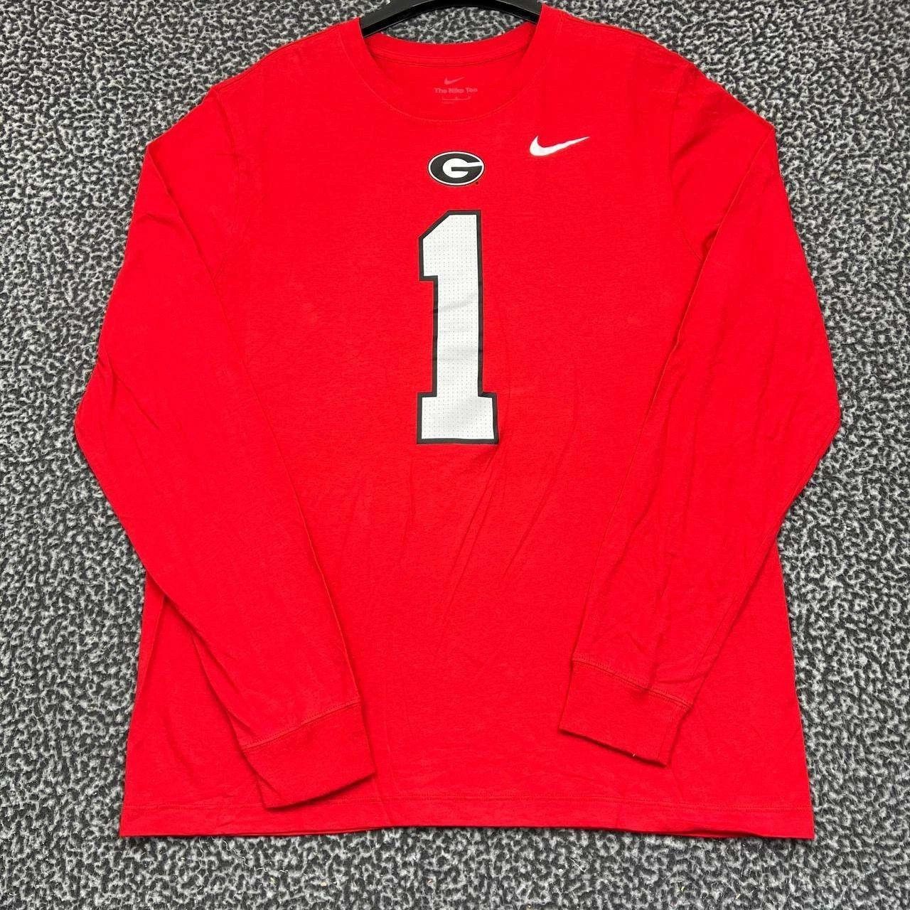 Nike Georgia Bulldogs #1 Shirt Men Long Sleeve Crew Neck Cotton L Size US L / EU 52-54 / 3 - 1 Thumbnail