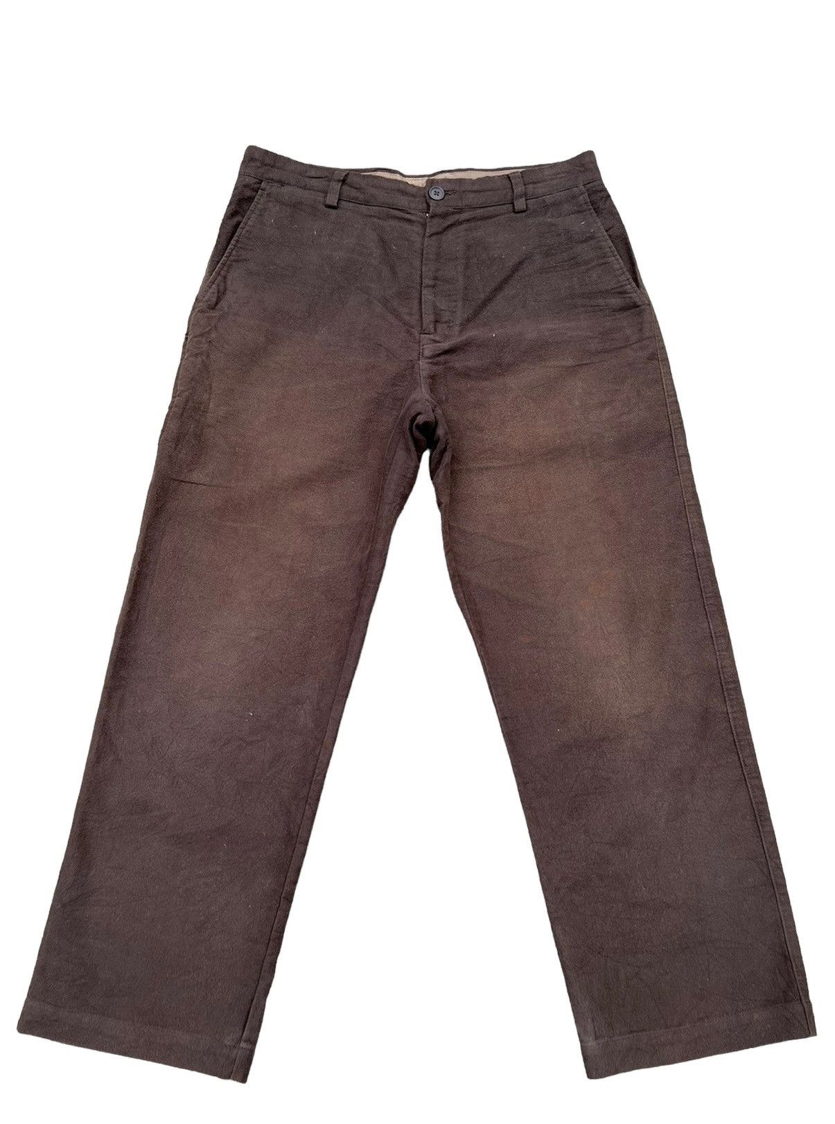 GOODENOUGH VTG Head Porter + Japan Sun Fade Brown Suede Cotton Trouser Size US 31 - 1 Thumbnail