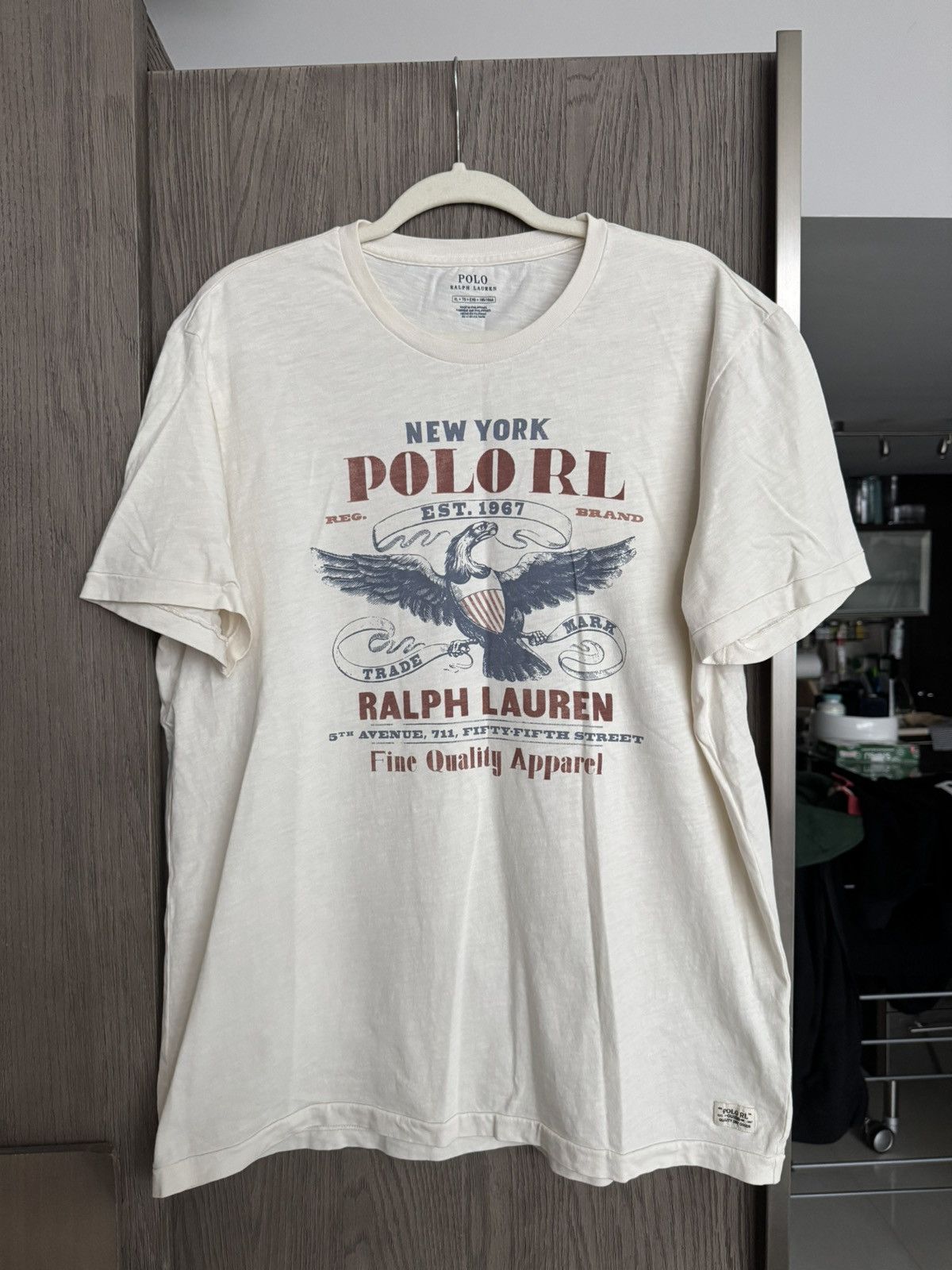 Vintage Polo Ralph Lauren New York Eagle Tshirt Size US XL / EU 56 / 4 - 1 Thumbnail
