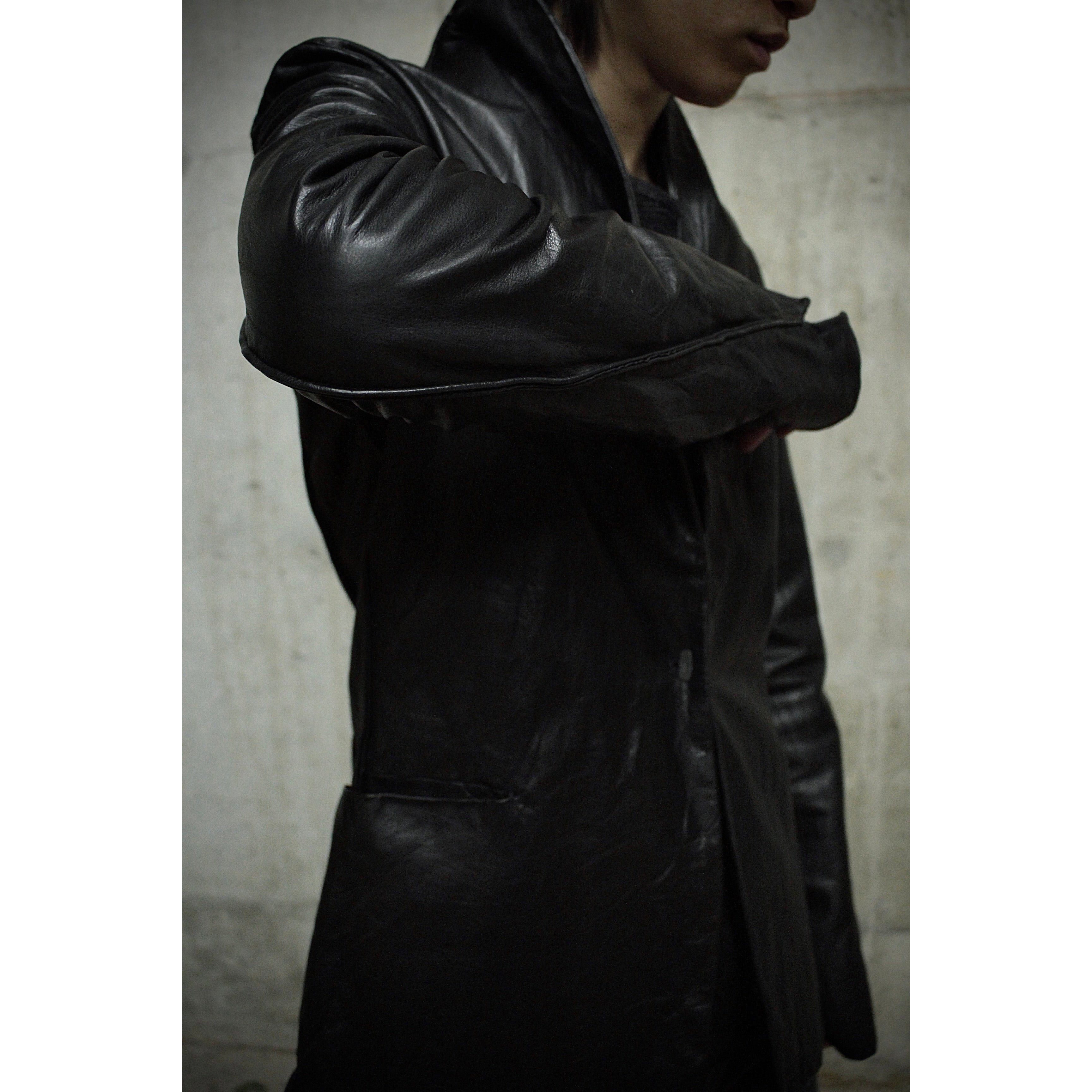 Ma+ m.a+ by Maurizio Amadei'J110 SY 0.5 Shawl Cow Leather Blazer Size US S / EU 44-46 / 1 - 5 Thumbnail