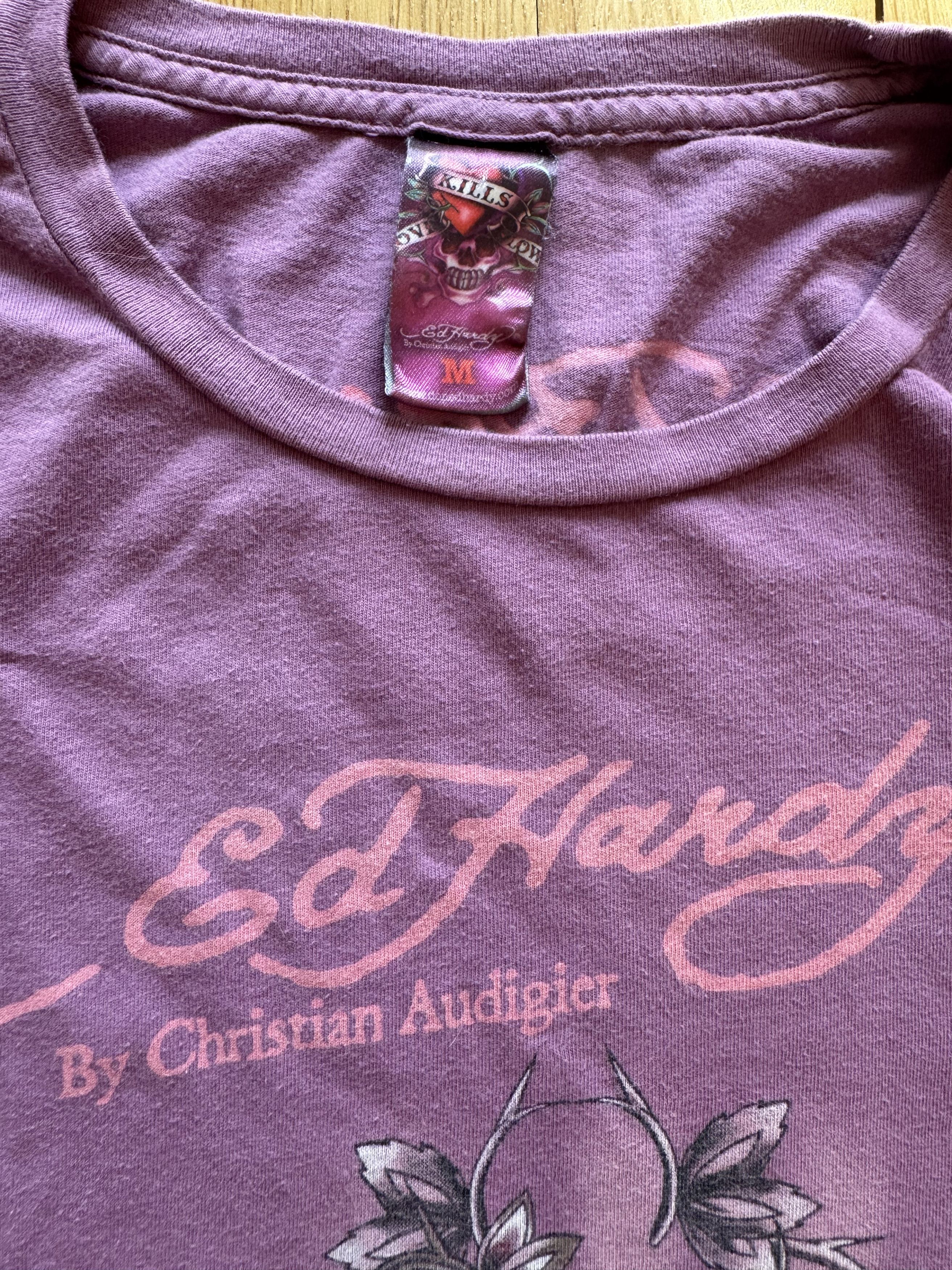 Christian Audigier × Ed Hardy × Vintage Ed Hardy Women’s T-shirt Asian Long Sleeves Size M Size M / US 6-8 / IT 42-44 - 3 Thumbnail