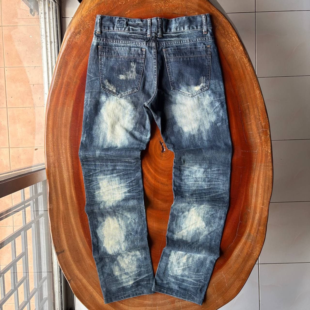 semanticdesign Semantic Design Acid Wash Bleach Dark Blue Jeans Pants Size US 32 / EU 48 - 2 Thumbnail