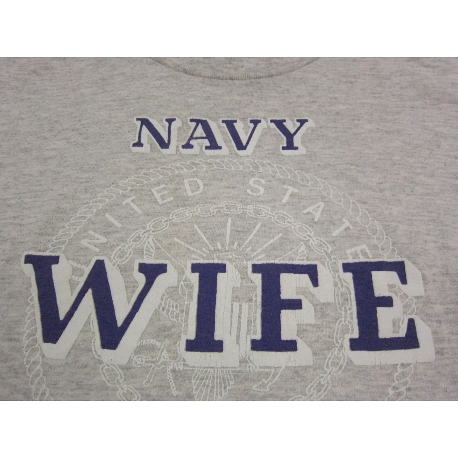 Vintage Vintage Navy Wife Shirt Womens L Gray Cotton Military Graphic Made in USA Size L / US 10 / IT 46 - 3 Thumbnail