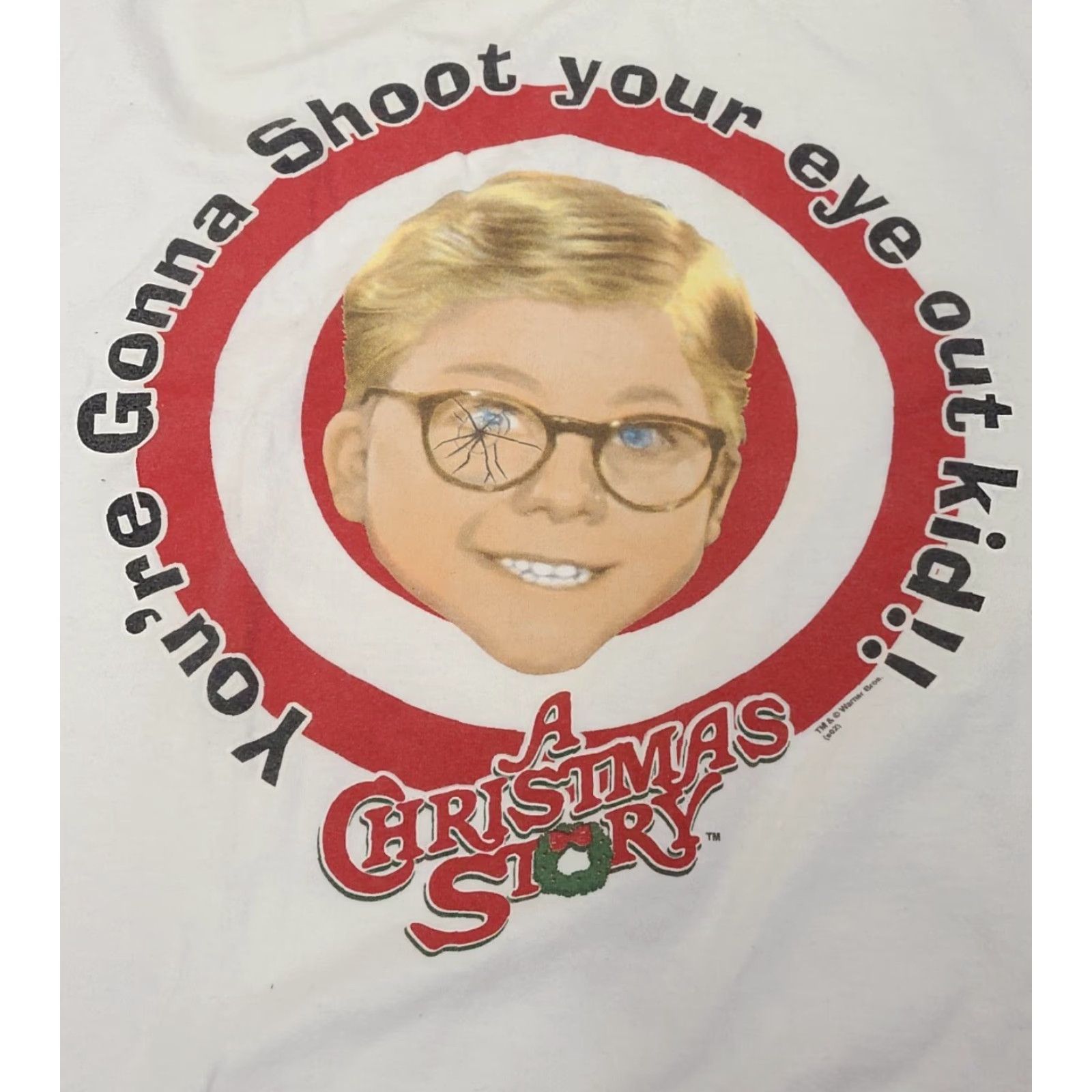 Vintage VINTAGE A Christmas Story T Shirt XL Mens White Cotton Crew Neck Short Sleeve Christmas Shirt Size US XL / EU 56 / 4 - 2 Thumbnail