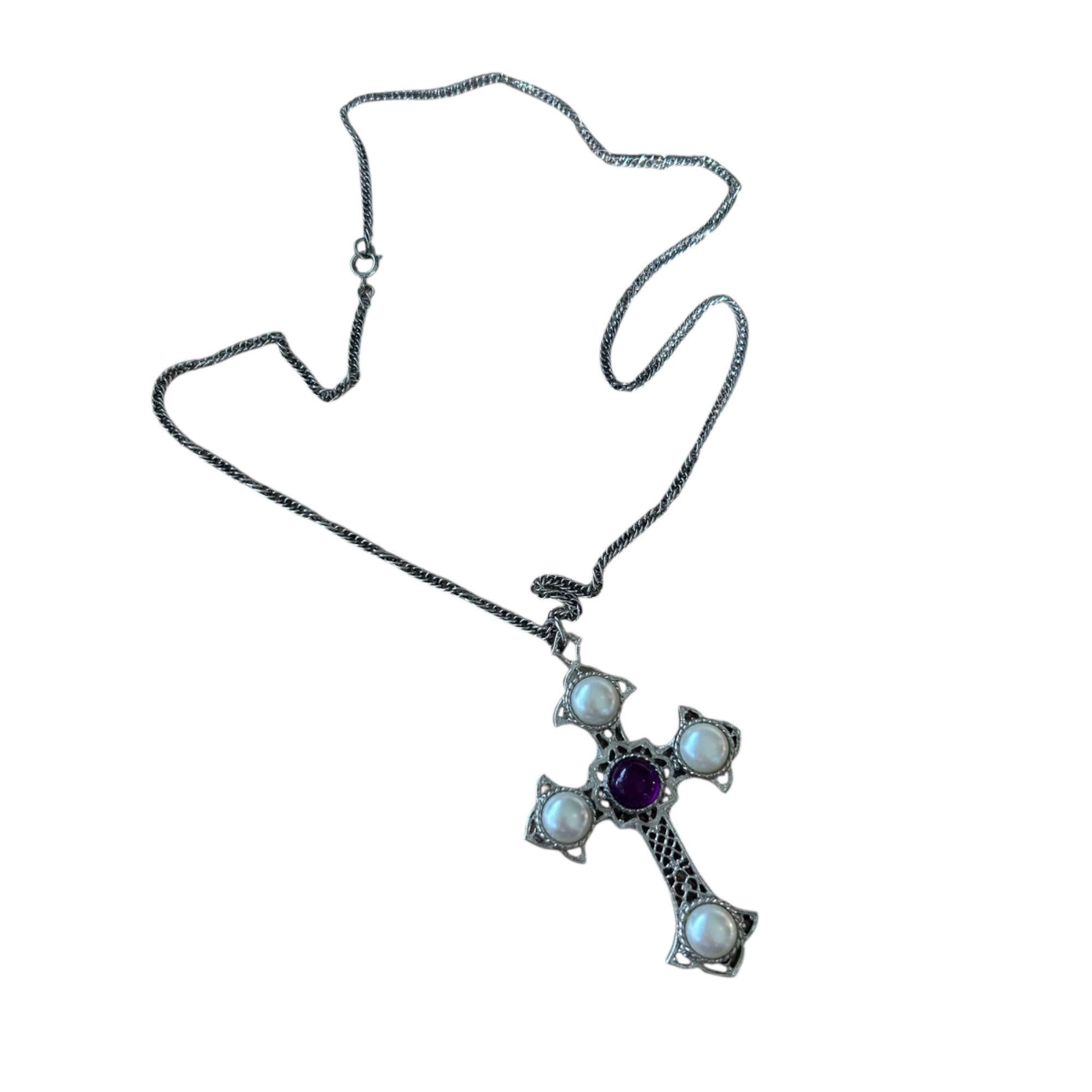 Other Vintage Sarah Coventry Crusader Cross Gothic Necklace Size ONE SIZE - 1 Thumbnail