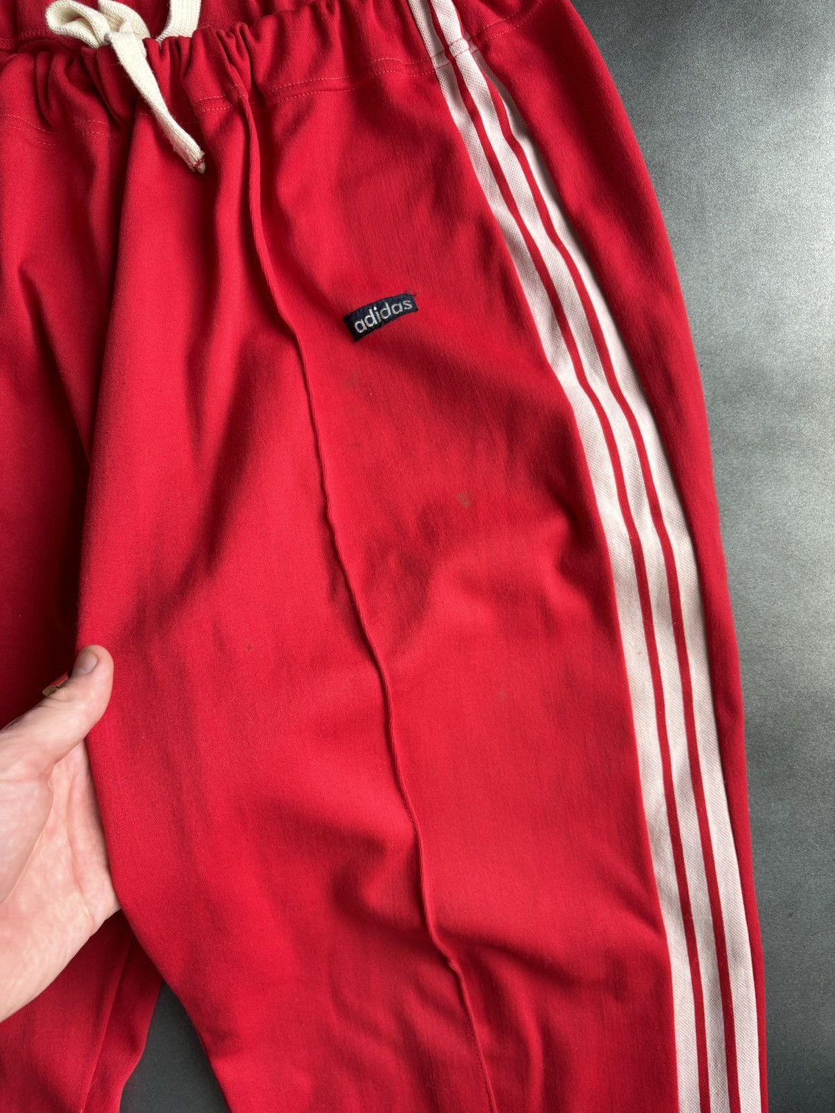 Adidas × Vintage 1980s Vintage Adidas Track Suit Jacket Pants 3 Stripes Red Size US L / EU 52-54 / 3 - 13 Thumbnail