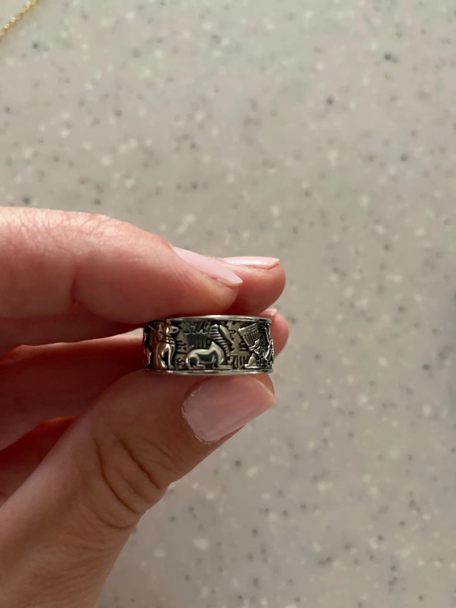Jewelry × Vintage Resizable Egyptian Gods Horus Anubis Pharaoh Ring Size ONE SIZE - 3 Thumbnail