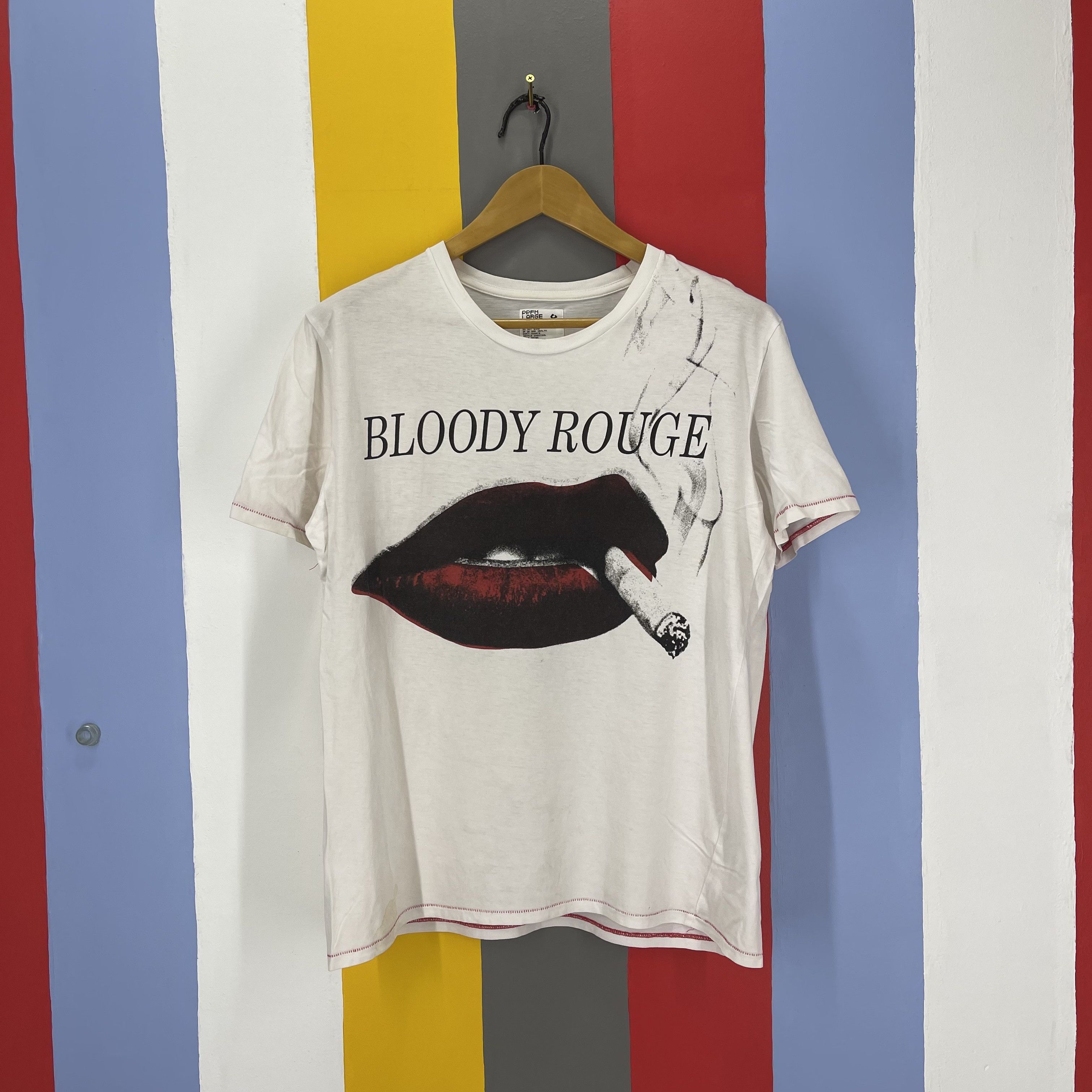 image of Bloody Rouge Ppfm Crew Neck T Shirt 1305/as in White, Men's (Size Medium)